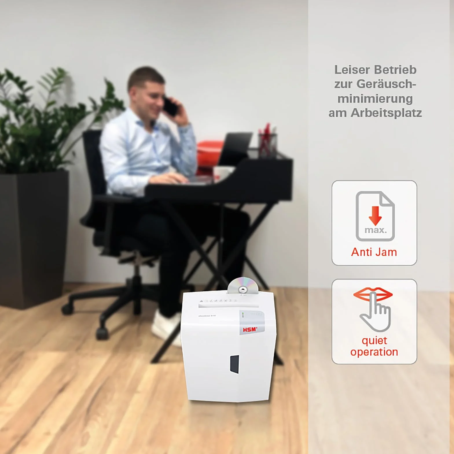 HSM Shredstar S10 niszczarka dokumentów, poziom bezpieczeństwa P-2, 10 arkuszy (cięcie w paski) z niszczarką CD, 6 mm