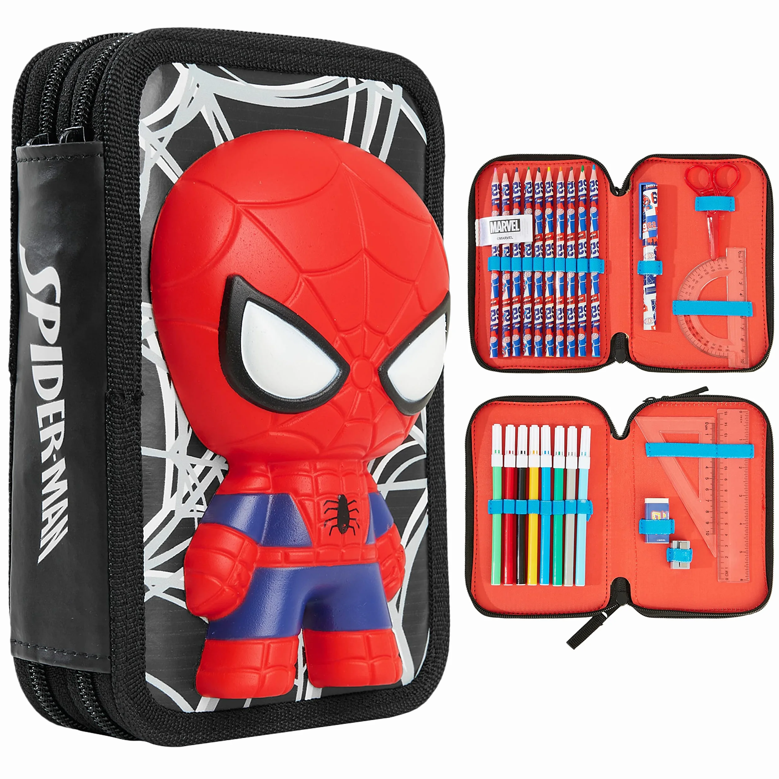 Marvel Piórnik chłopięcy z przegródkami filc Spiderman Avengers prezent szkoła