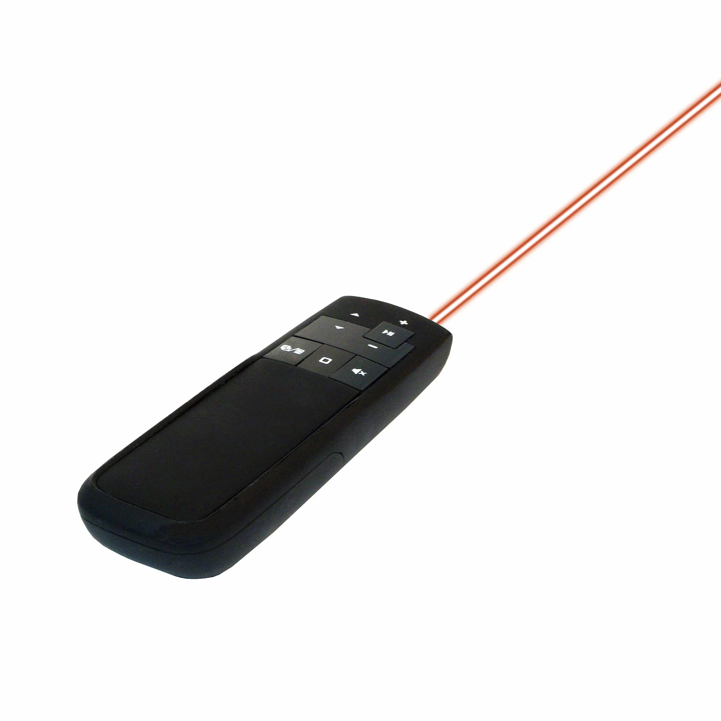 LogiLink Bezprzewodowy (bezprzewodowy) prezenter 2,4 GHz z czerwonym wskaźnikiem laserowym i przyciskami funkcyjnymi (Play/Stop, głośność +/, do przodu/do tyłu itd.), do 15 m, czarny