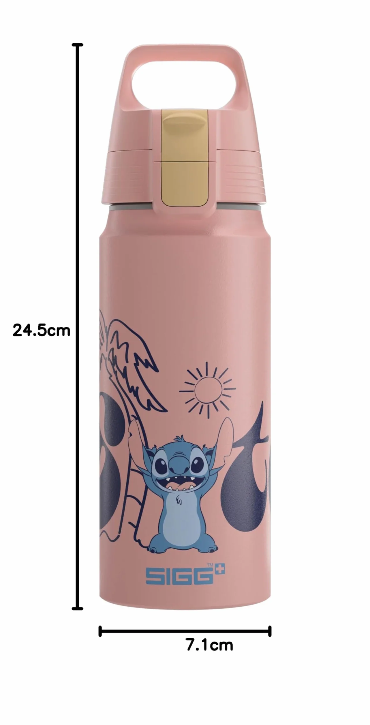 SIGG Aluminiowa butelka do picia dla dzieci WMB ONE Stitch Disney, szczelna, lekka, bez BPA, do napojów gazowanych