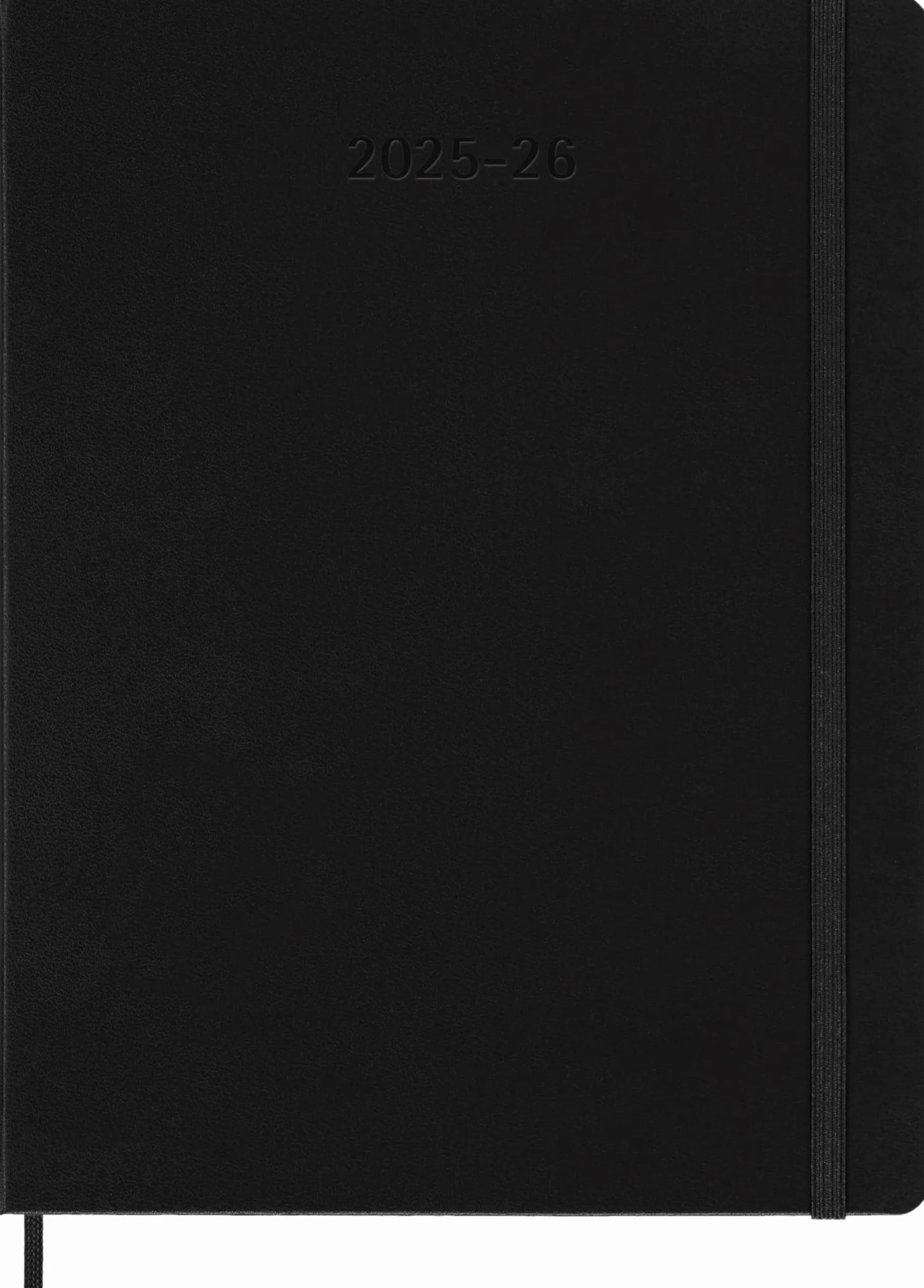 Moleskine 18 Monate Wochen Notizkalender 2025/2026, XL, 1 Wo = 1 Seite, Rechts linierte Seite, Fester Einband, Schwarz