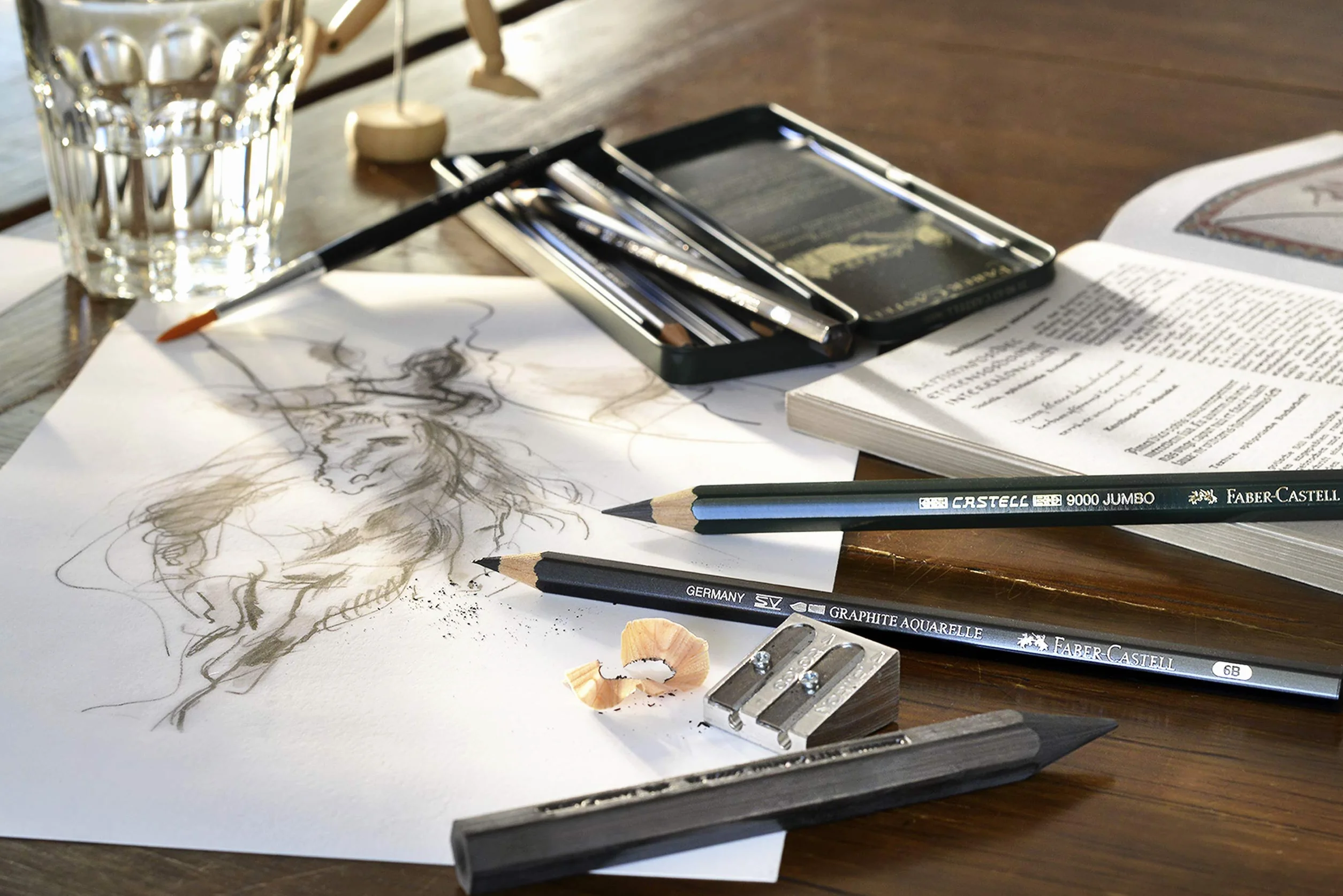 Faber-Castell Art Set 9000 F119065 Zestaw Ołówków 8B-2H, Zielony, 12 sztuk