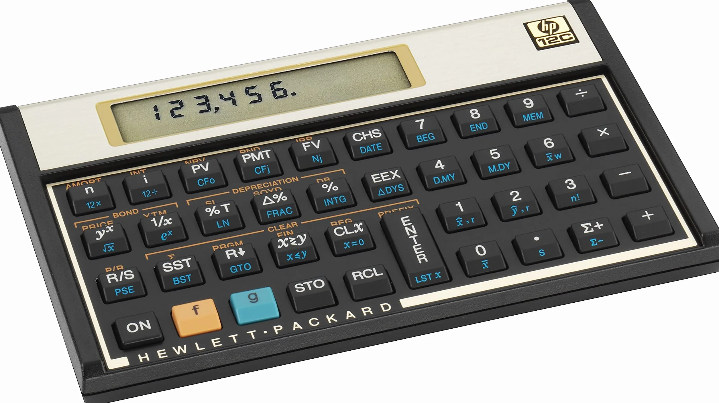 Hewlett Packard HP12C matematyczny kalkulator finansowy, zasilany bateryjnie, 10-cyfrowy z 120 funkcjami