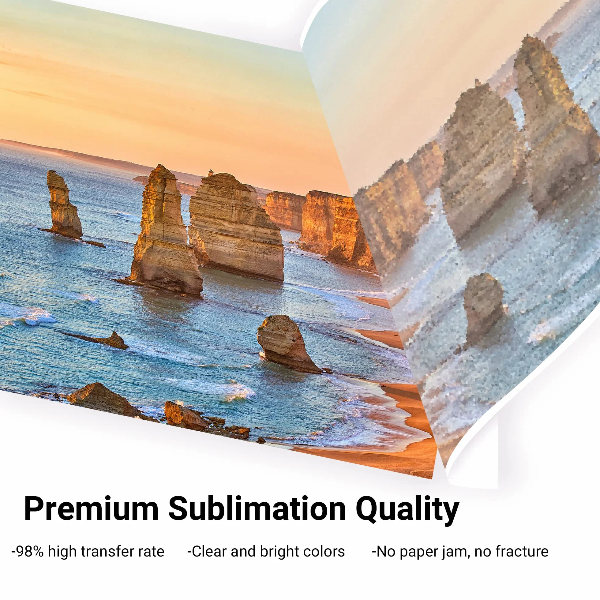 akaca Papier sublimacyjny A4 – papier sublimacyjny 210 x 297 mm, 100 arkuszy, 120 g/m², papier transferowy do drukarek sublimacyjnych Epson, Sawgrass, Ricoh