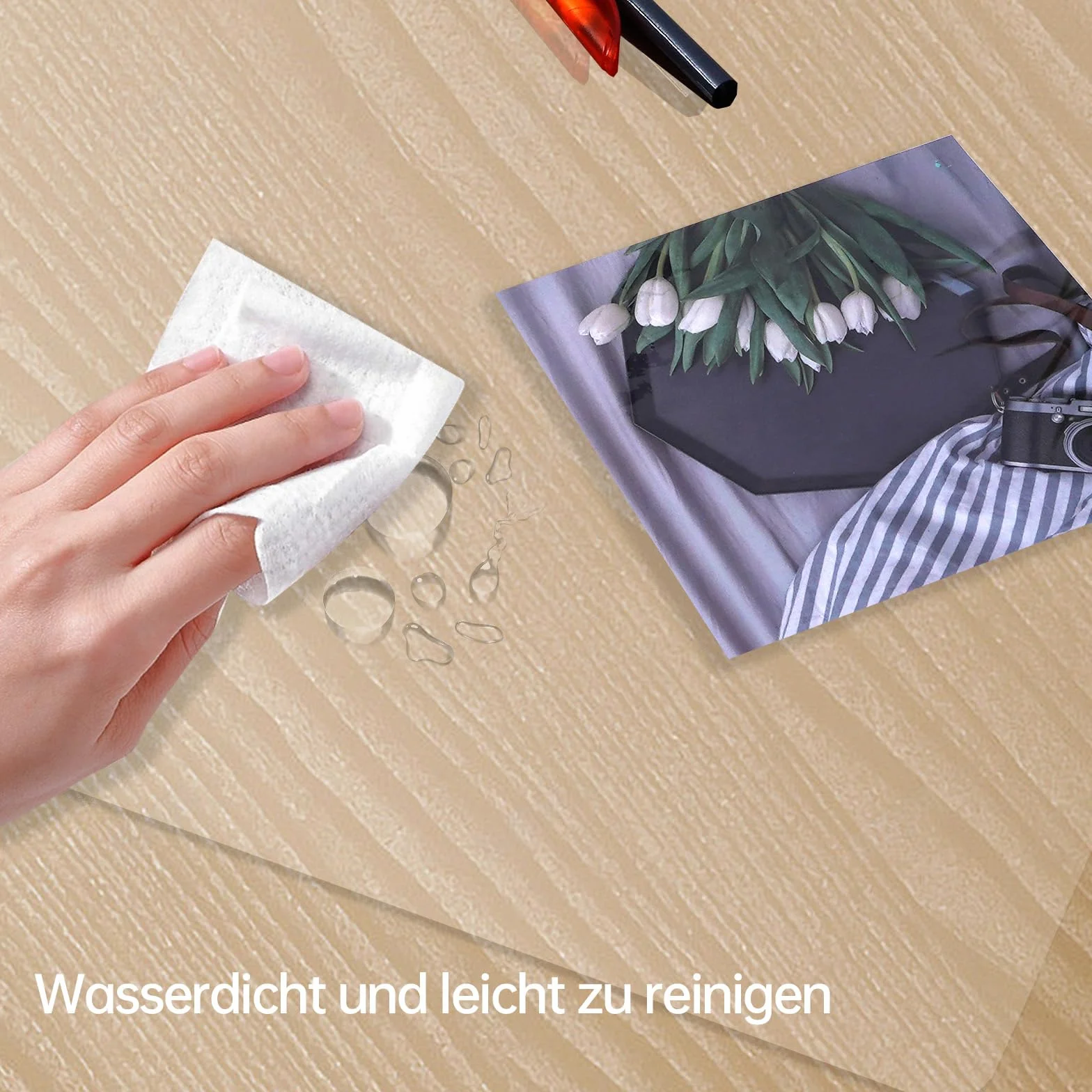 Dreamil Przezroczysta podkładka na biurko, przezroczysta podkładka na biurko z PVC, zaokrąglone kąty, wodoodporna, odpowiednia do domu i biura (160 x 58 cm)