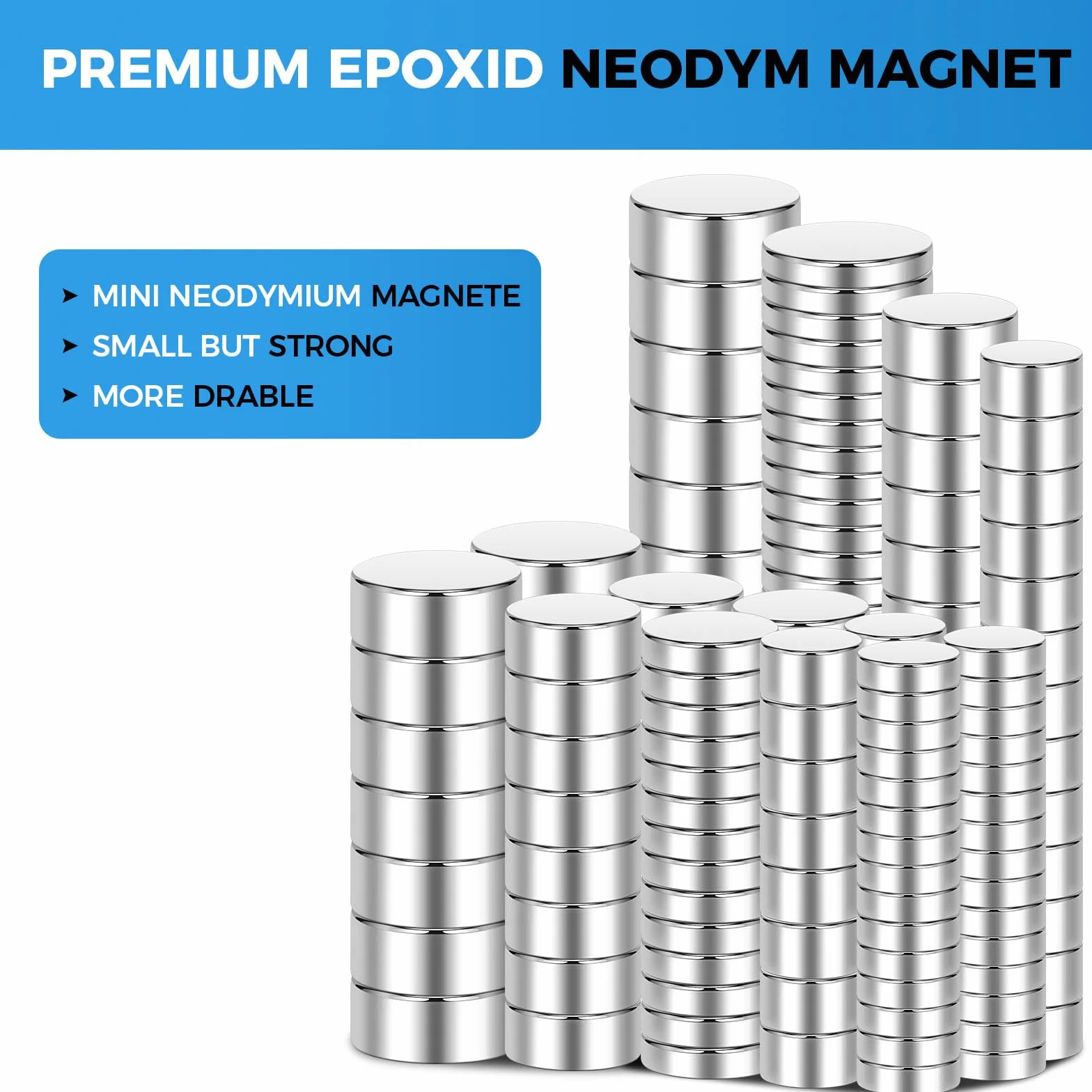 Magnesy neodymowe 6 x 2 mm 250 sztuk mini silne do lodówki