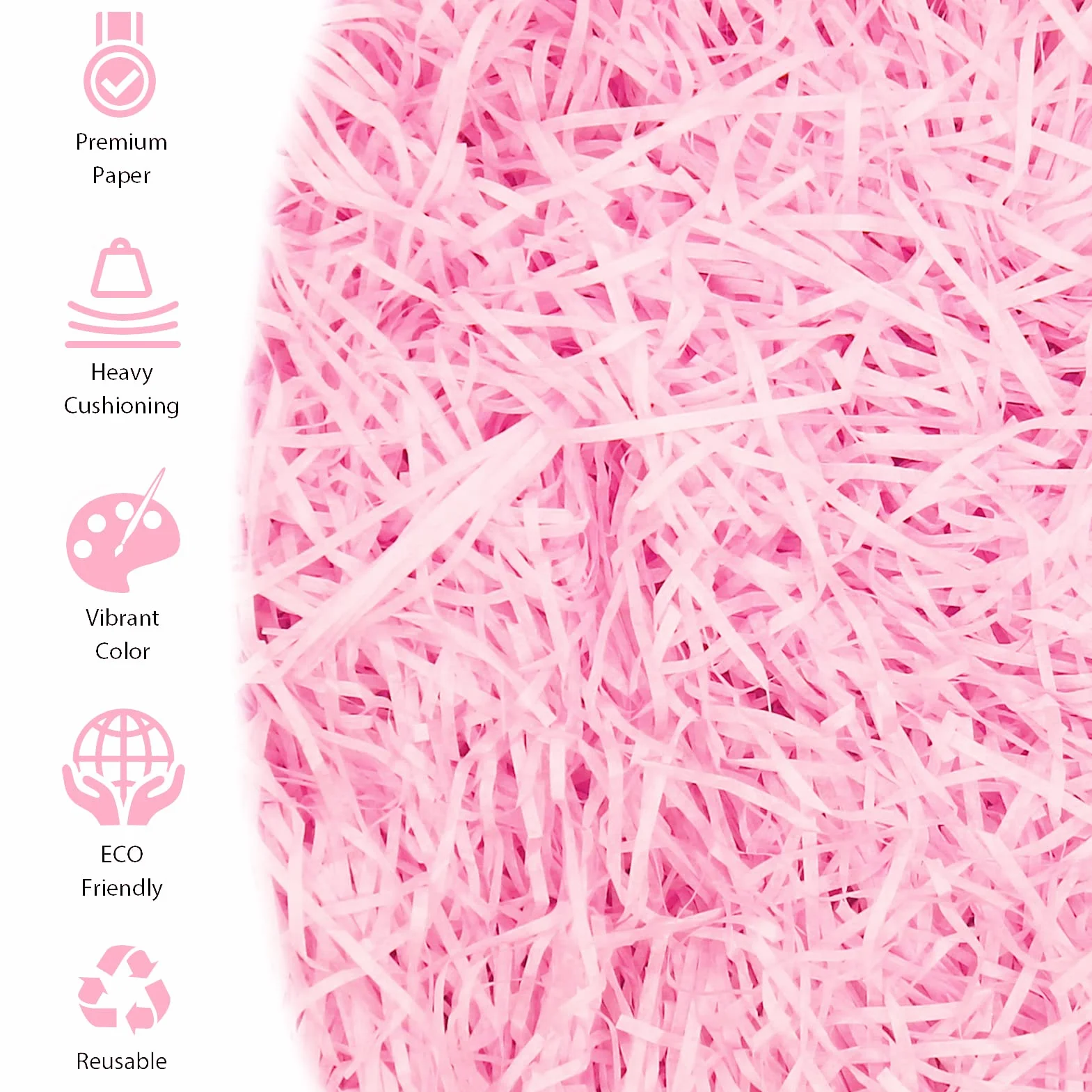 Mamiddle Raffia 100g Materiał Wypełniający Prezent, Papier Rozdrobniony, na Prezent Wypełnienie na Imprezę Opakowanie Prezentowe (Różowy)