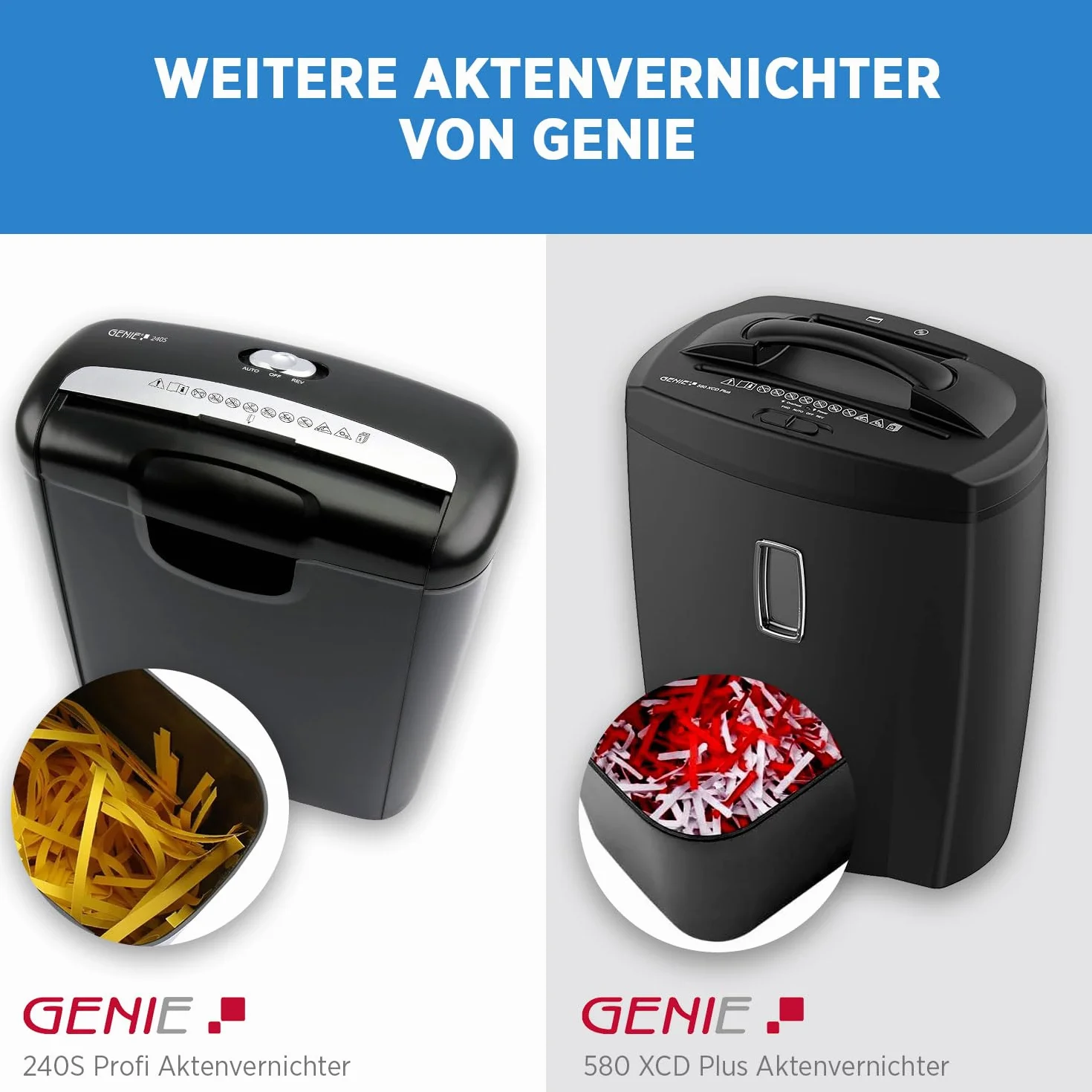 GENIE 440 x niszczarka dokumentów, cięcie cząstek 4 x 38 mm, poziom bezpieczeństwa P-4, cicha praca 72 dB, kompaktowa i mobilna niszczarka, automatyczna funkcja start/stop, zabezpieczenie przed