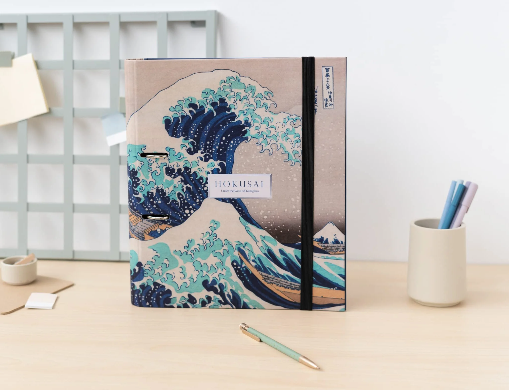Kokonote Hokusai Ring Binder A4 Folioder 28 x 32 cm Japońskie Przedmioty Biurowe