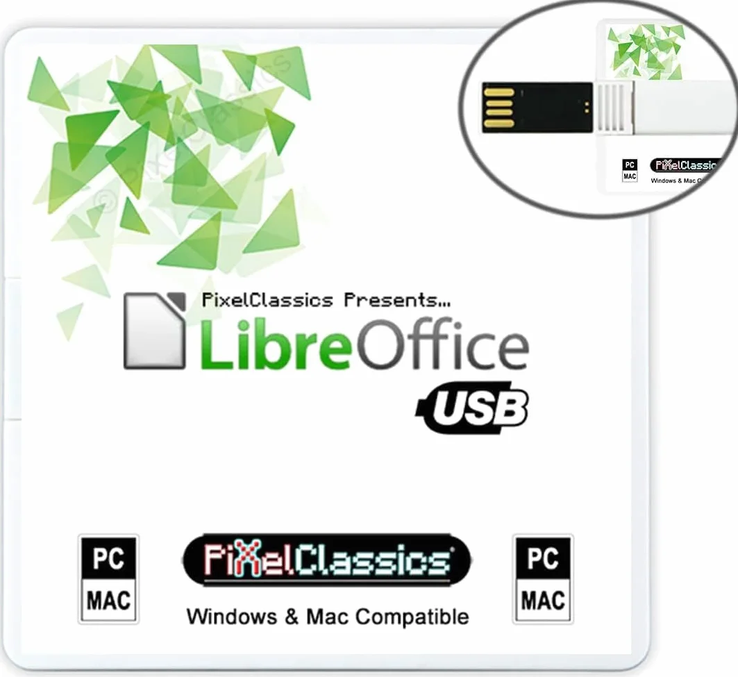 LibreOffice 2026 Home and Student 2021 Professional Plus Business Kompatybilny z Microsoft Office Word Excel PowerPoint Adobe PDF Oprogramowanie USB dla Windows 11 10 8 7 Vista XP 32 64-bit PC & Mac
