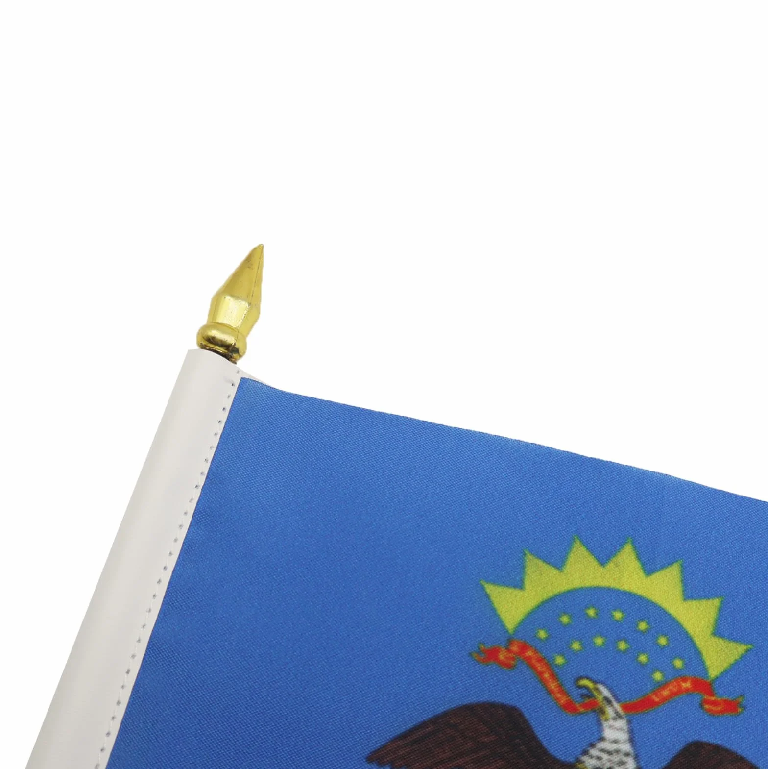 Drapeau de Table Dakota du Nord avec Pointe Or, 15cm x 10cm