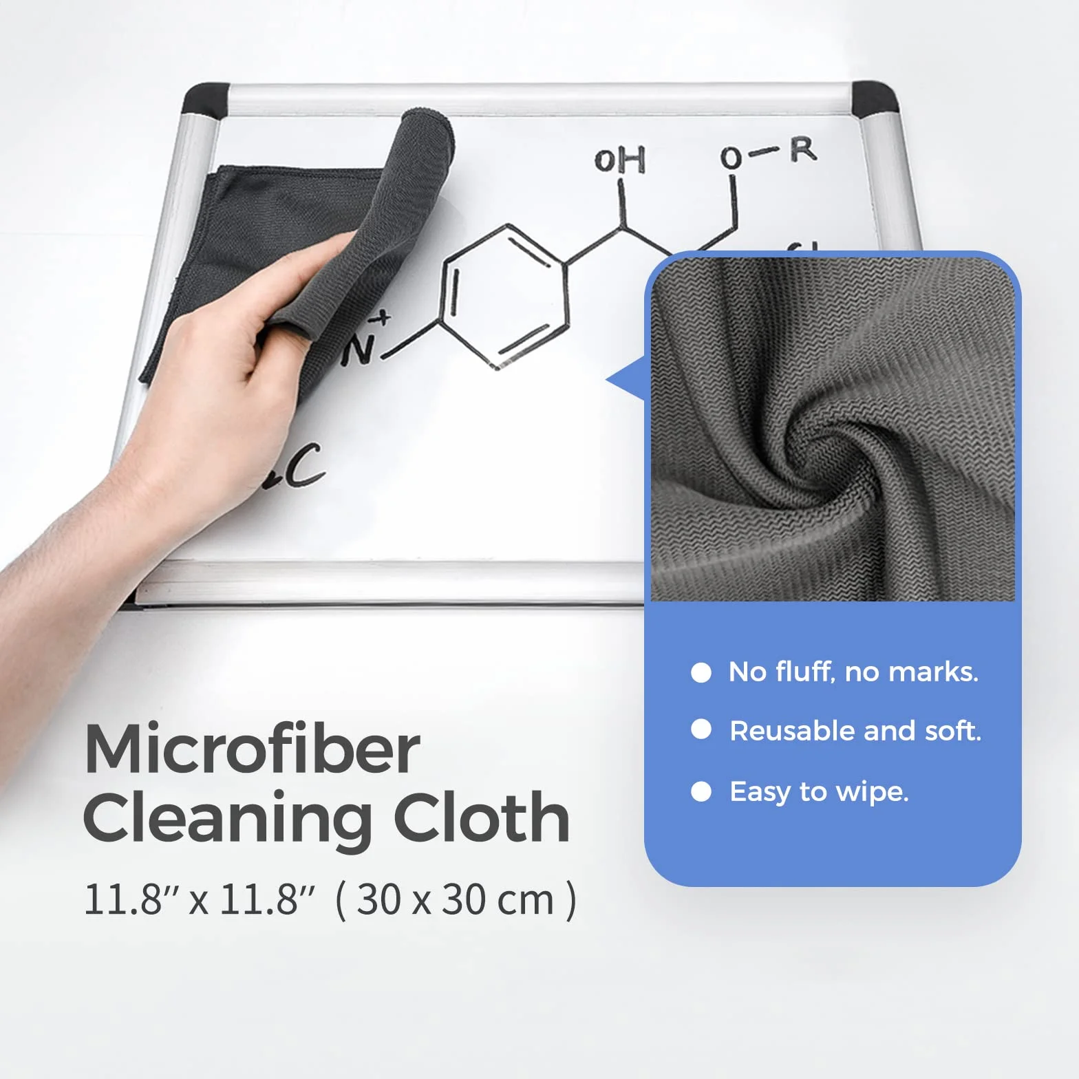 loukin Nietoksyczny środek do czyszczenia tablic suchościeralnych, 500 ml, bezzapachowy spray do czyszczenia tablic suchościeralnych z ściereczką, usuwa uporczywe plamy z tablic suchościeralnych