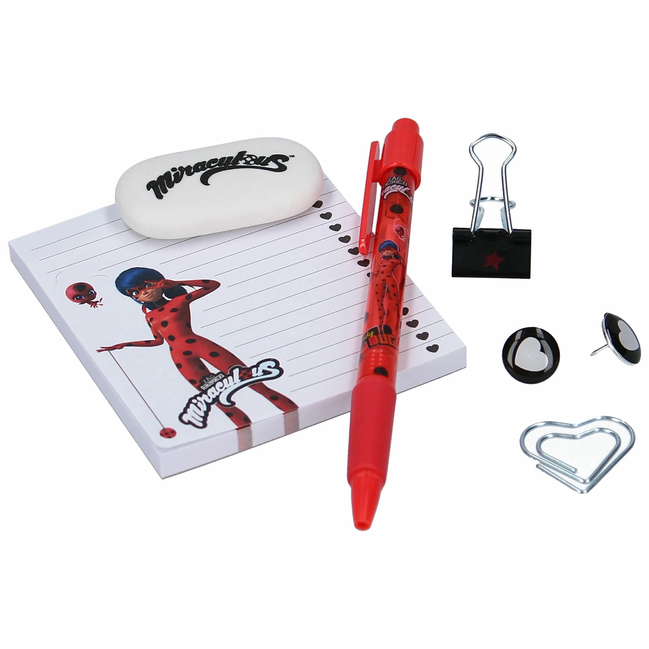 Vadobag Miraculous Super Heroez Stationery zestaw do pisania, przedszkole, przedszkole, dla dziewczynki