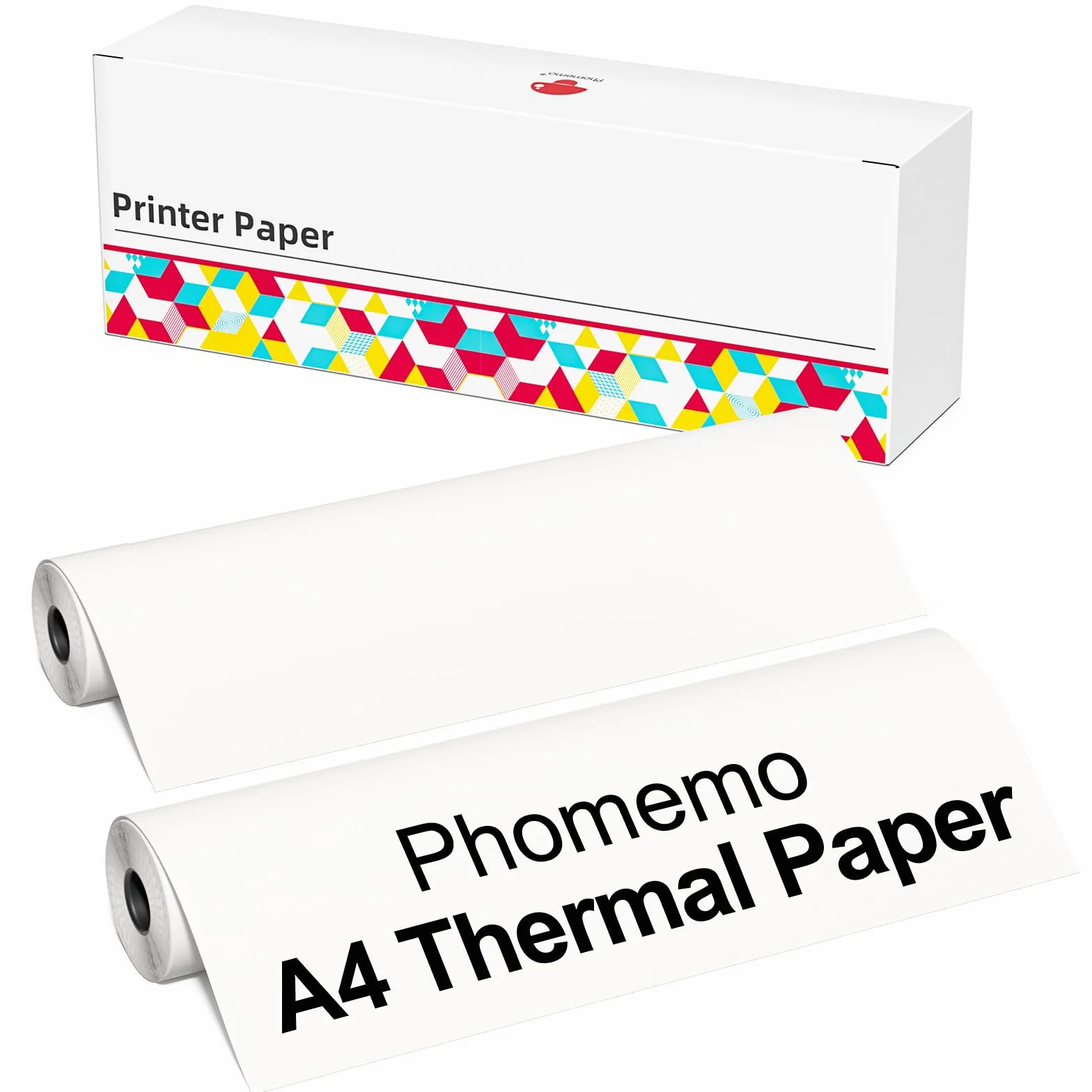 Phomemo Papier termiczny do drukarki - A4 Size papier, 210 mm x 6,5 m, kompatybilny z Phomemo M08/P831/M832/M833/M834, przenośna drukarka A4, do podróży, domu, zdjęcia, rachunku, umowy, 2 rolki