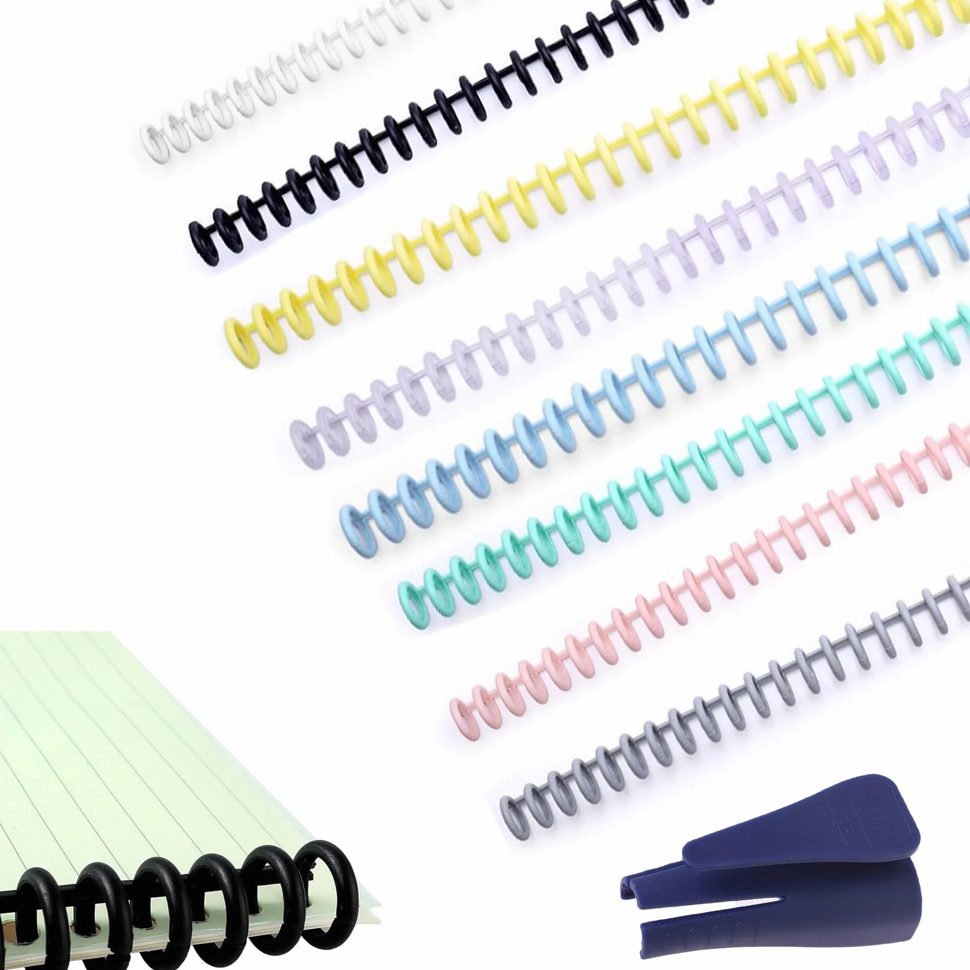Plastikowa spirala 12 mm 30 otworów 80 arkuszy do segregatorów wiązanie spiralne