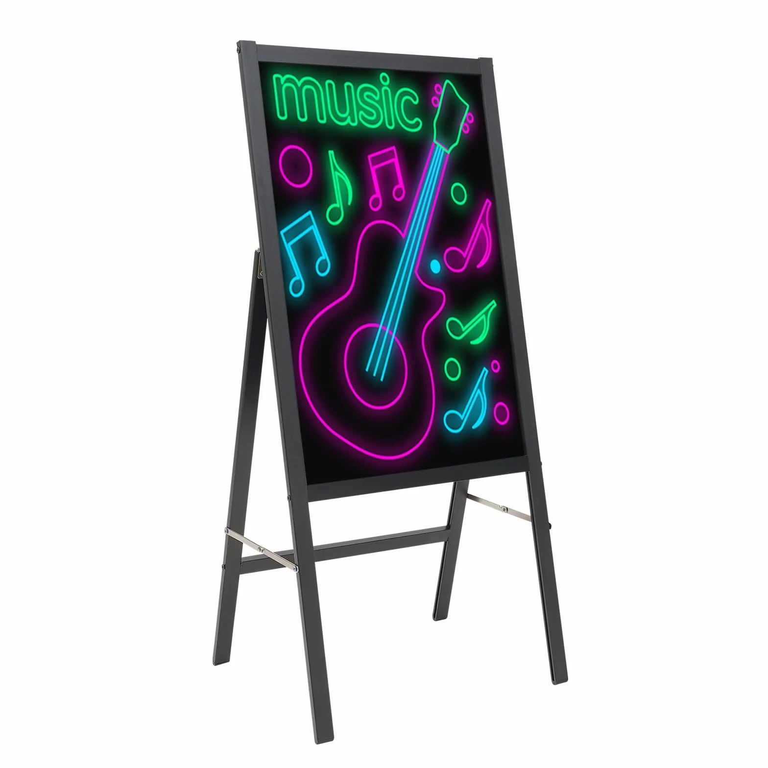 Tablica LED 40x60 cm z pilotem, 8 neonowymi długopisami, stojąca informacyjna reklamowa
