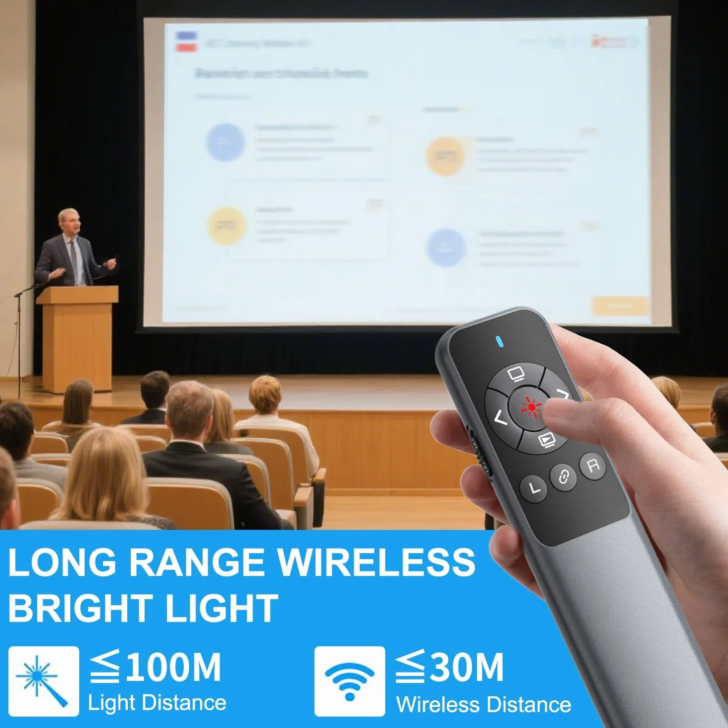 VOVIGGOL Bezprzewodowy pilot zdalnego sterowania do prezentacji Powerpoint z myszą powietrzną USB/typ C 2 w 1