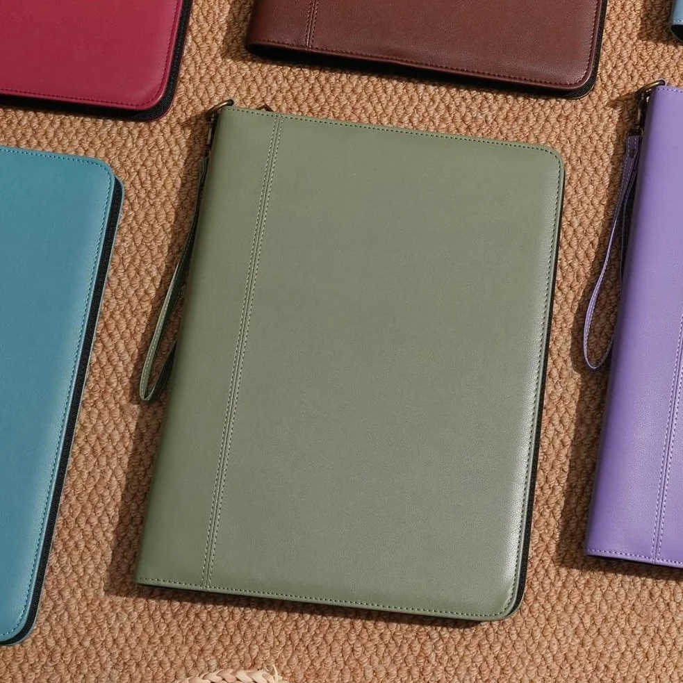 Wason A4 Portfolio z zamkiem - skrzynka na dokumenty ze sztucznej skóry PU z odpinanym segregatorem pierścieniowym i podkładką na notatki, wielofunkcyjny organizer z wieloma kieszeniami do konferencji