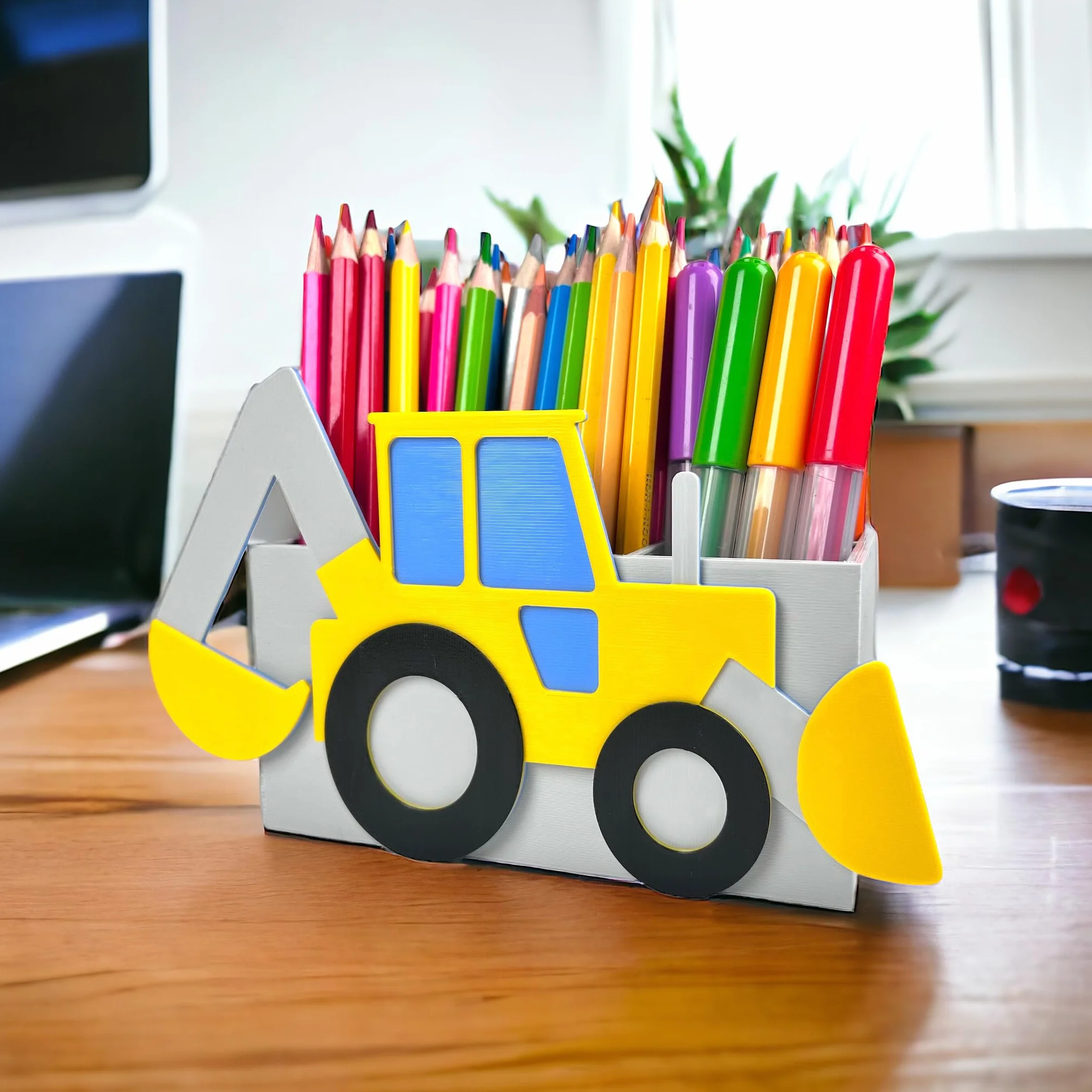 Organizer na biurko koparka 3D przybornik na kredki auto piórnik pojemnik na długopisy EKO