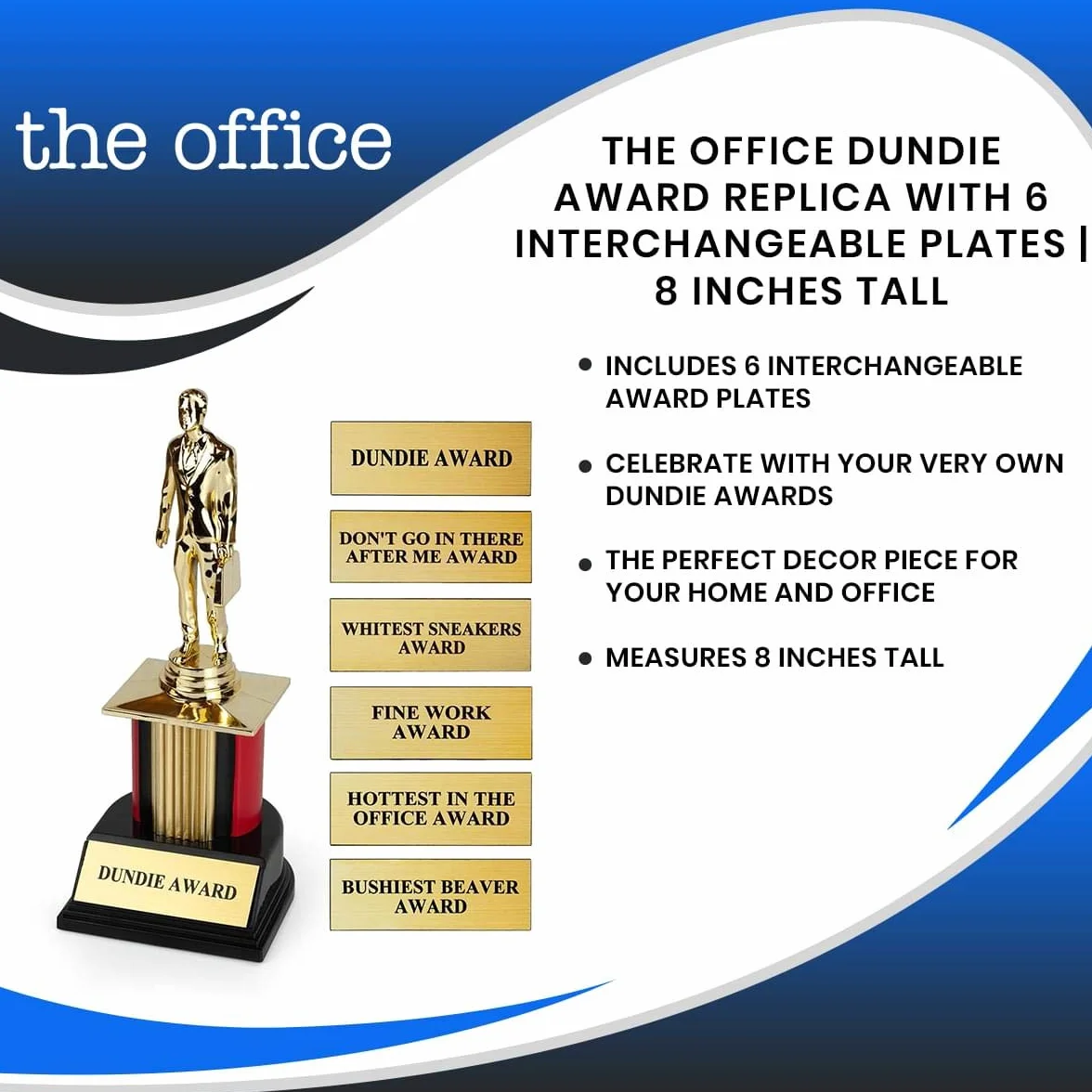 Surreal Entertainment Replika nagrody The Office Dundie z 6 wymiennymi płytkami | 20 cm wysokości