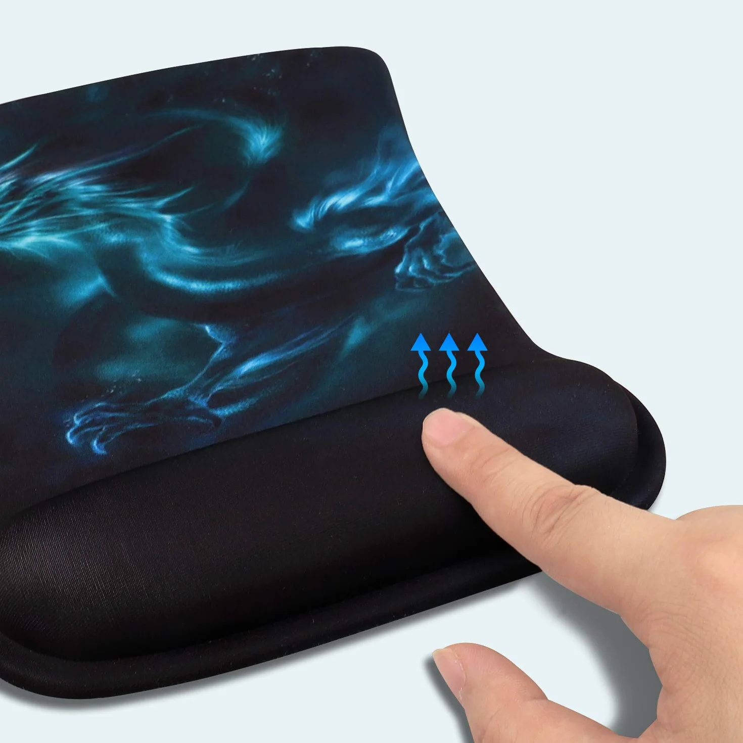 AOKSUNOVA Ergonomiczna podkładka pod mysz z podkładką pod nadgarstek, żelowa podkładka pod mysz z poduszką żelową z motywem