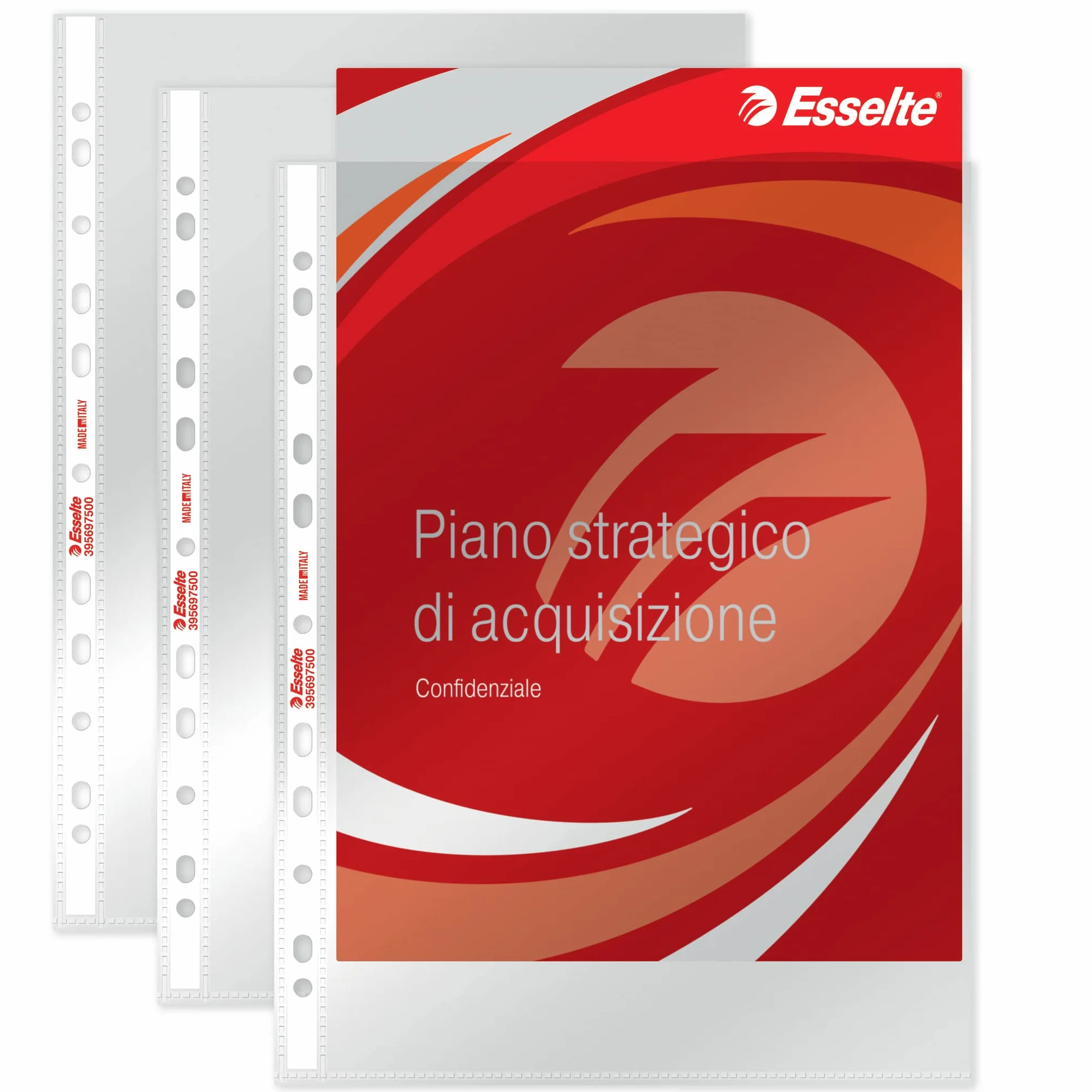 Esselte perforowane koperty, Copy Safe de Luxe, przezroczyste, etui na dokumenty 52 x 30 przezroczyste