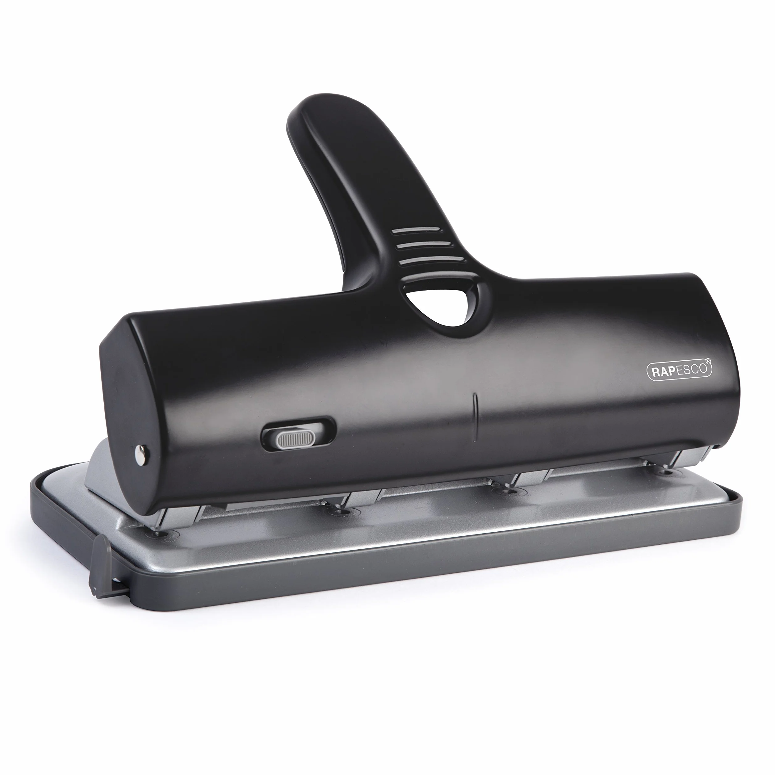 Rapesco 1293 Heavy Duty ALU 40 4-krotny dziurkacz do metalu, pojemność 40 arkuszy, czarny