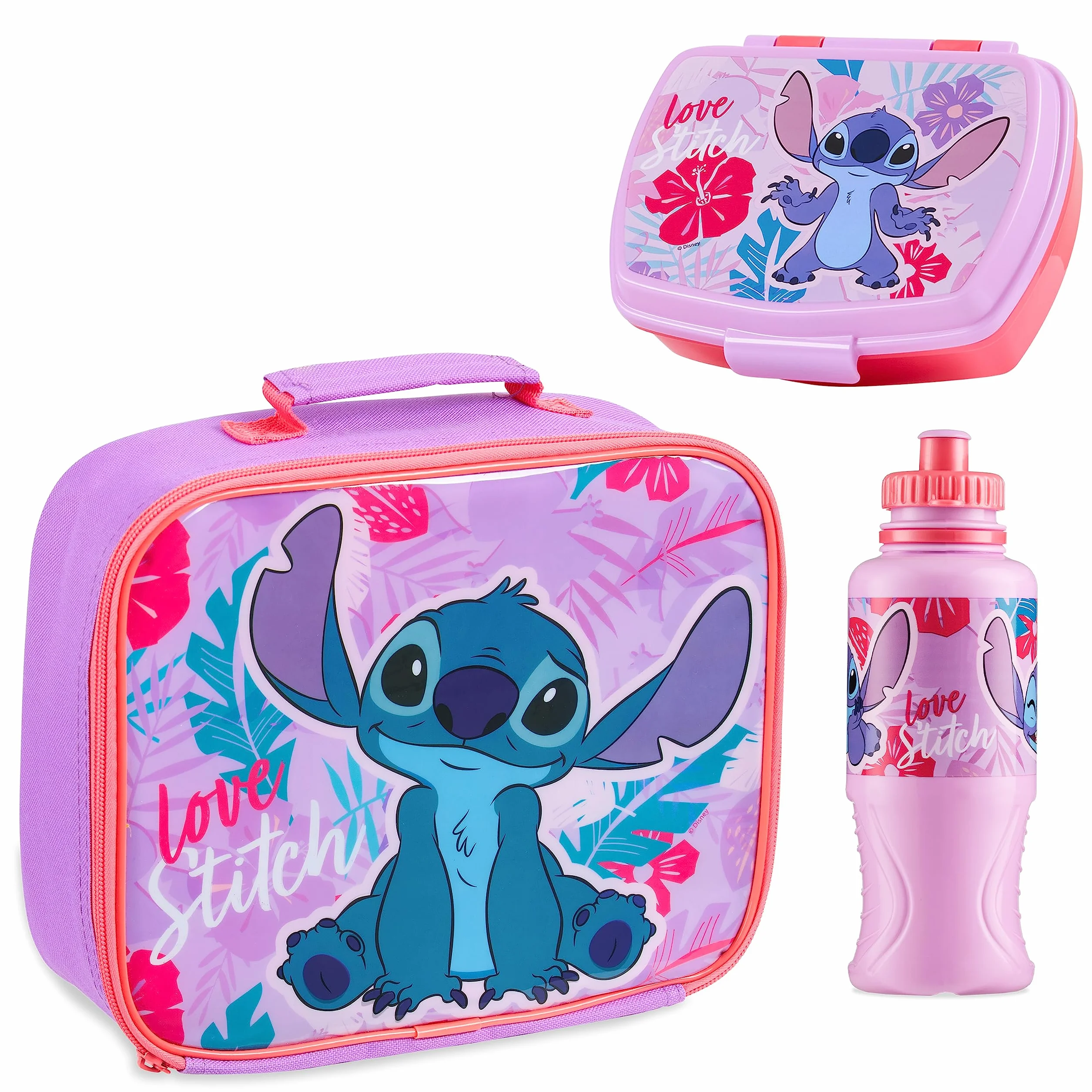 Disney Zestaw pojemników na drugie sniadanie dla dzieci 3 szt. Izolowana torba na posilki dla dzieci Pudelko na przekaski i butelka ze sciegiem Przekaska na lunch Piknik Oficjalne akcesoria do szycia