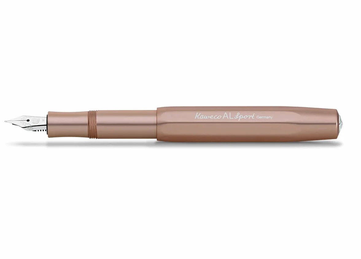 Kaweco Wieczne pióro Al Sport I luksusowe pióro wieczne premium do wkładów atramentowych z wysokiej jakości stalówką I sportowe pióro 13,5 cm, różowe złoto, szerokość stalówki: M (M)