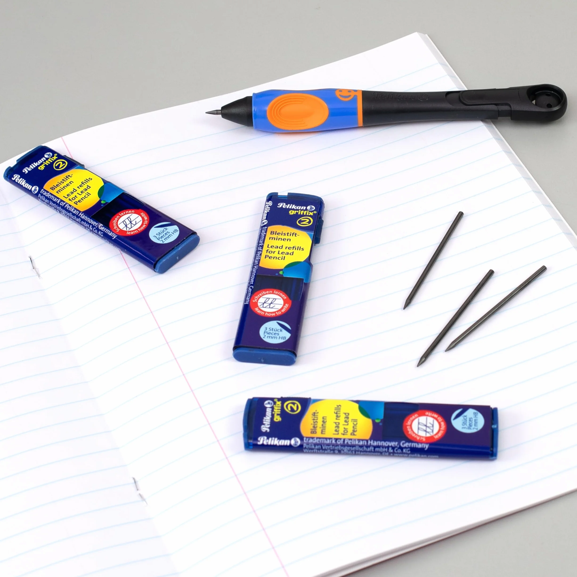 Pelikan Griffix wkłady do ołówków, HB, szerokość: 2 mm, 1 opakowanie z 3 wkładami