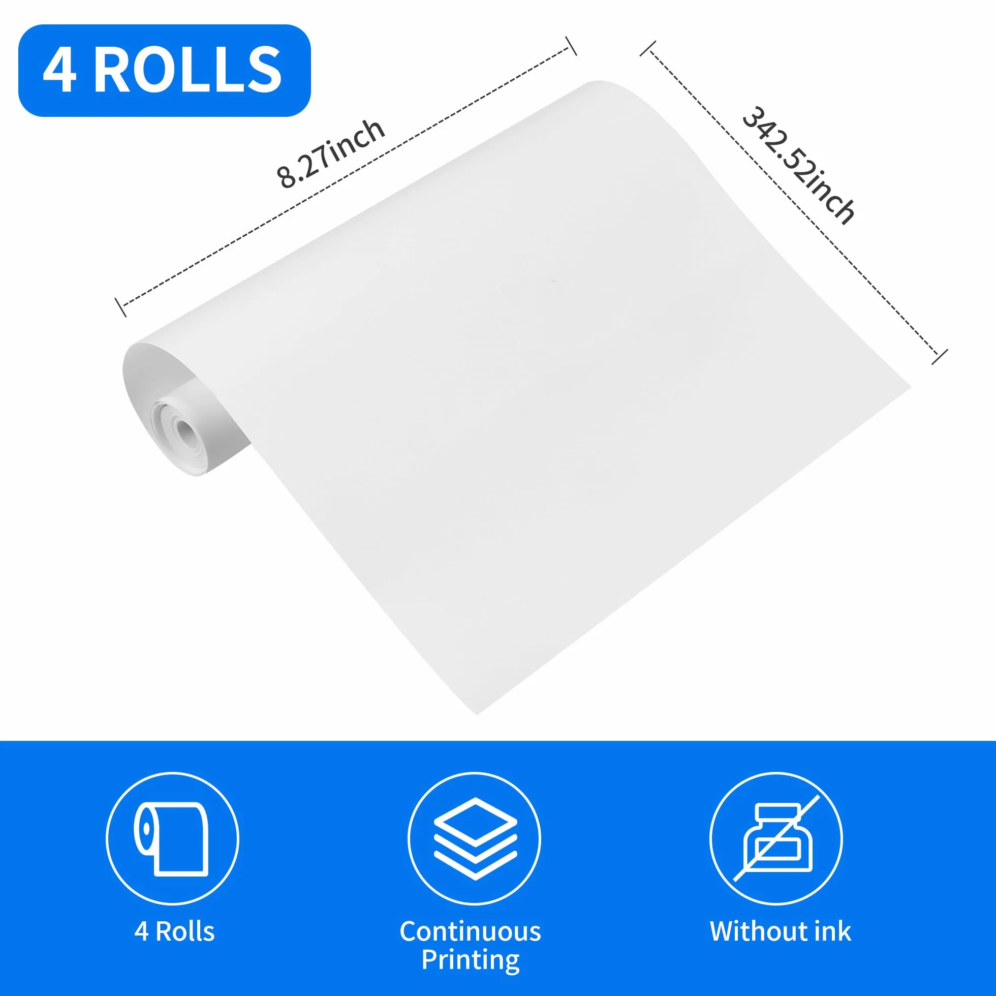 Papier termiczny 210 mm x 30 mm x 8,7 m 4 rolki A4 do drukarki termicznej