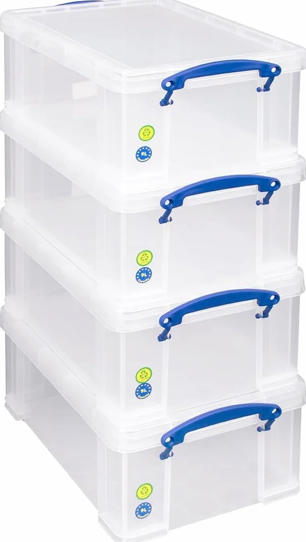 Really Useful Box 9 litrów 395x255x155 mm na 24 płyty DVD przezroczyste