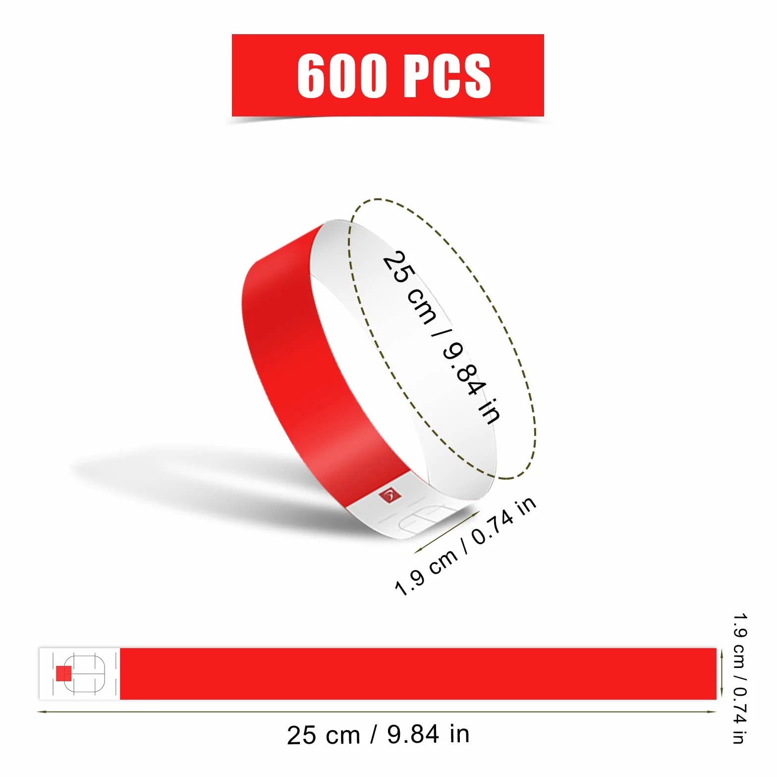 KINBOM 600 szt. Wodoodporne Neonowe Opaski na Reke na Imprezy