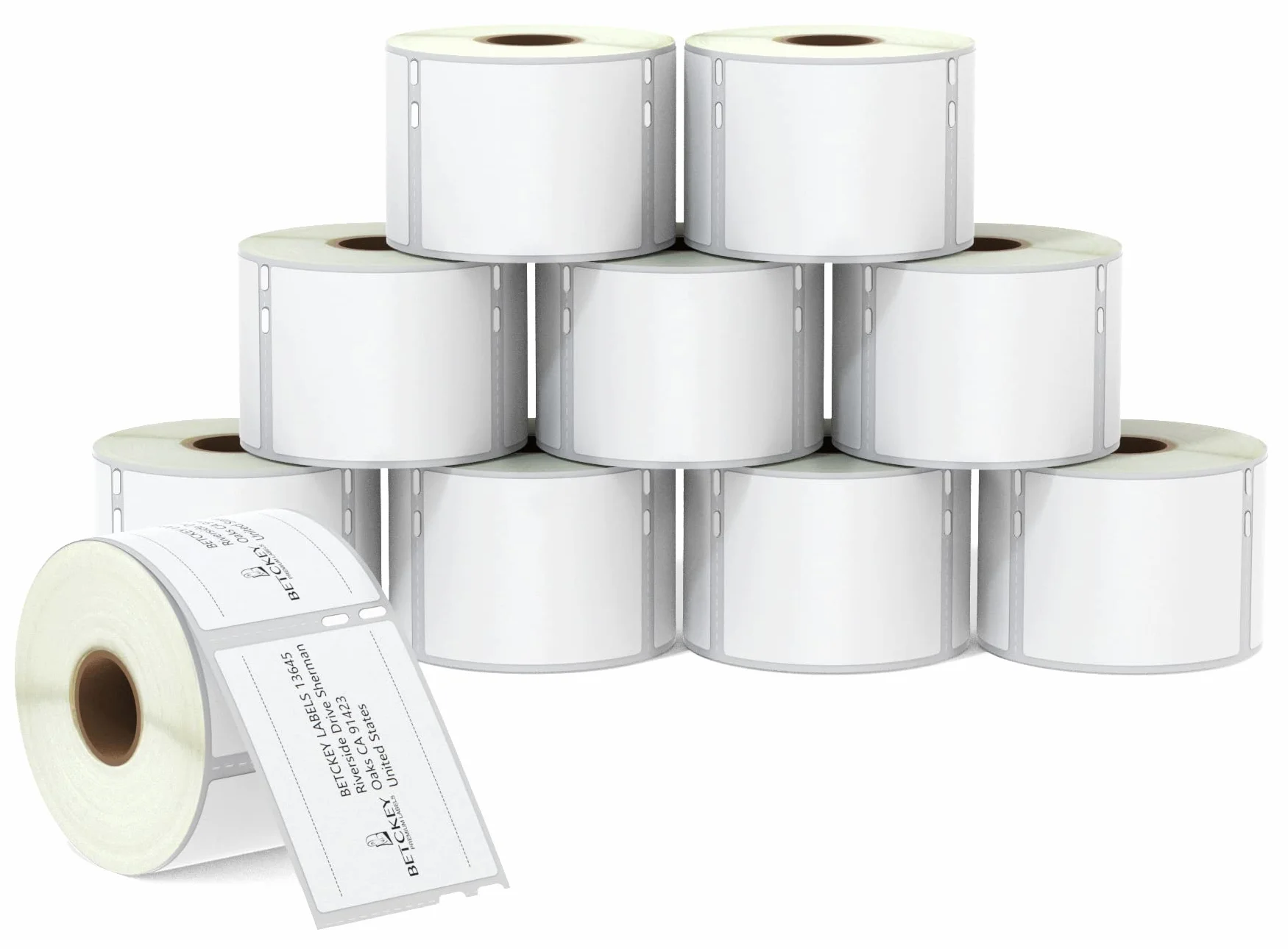BETCKEY 10 Rolek Etykiet Kompatybilne z DYMO 54mm x 101mm 2400 Etykiety do LabelWriter 450 4XL