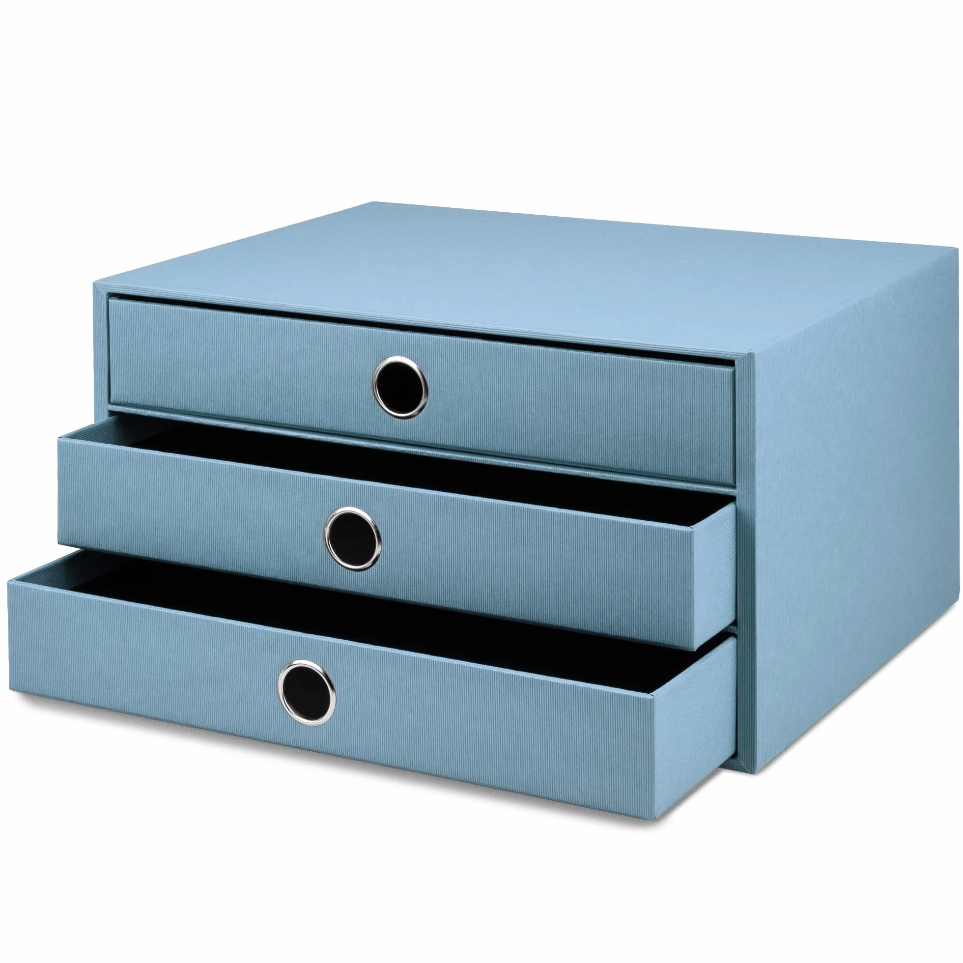 Rössler Papier 1524452153 - S.O.H.O. 3-szufladowe pudełko na DIN A4, z otworem na uchwyt, denim, 343 x 250 x 185 mm, 1 szt.