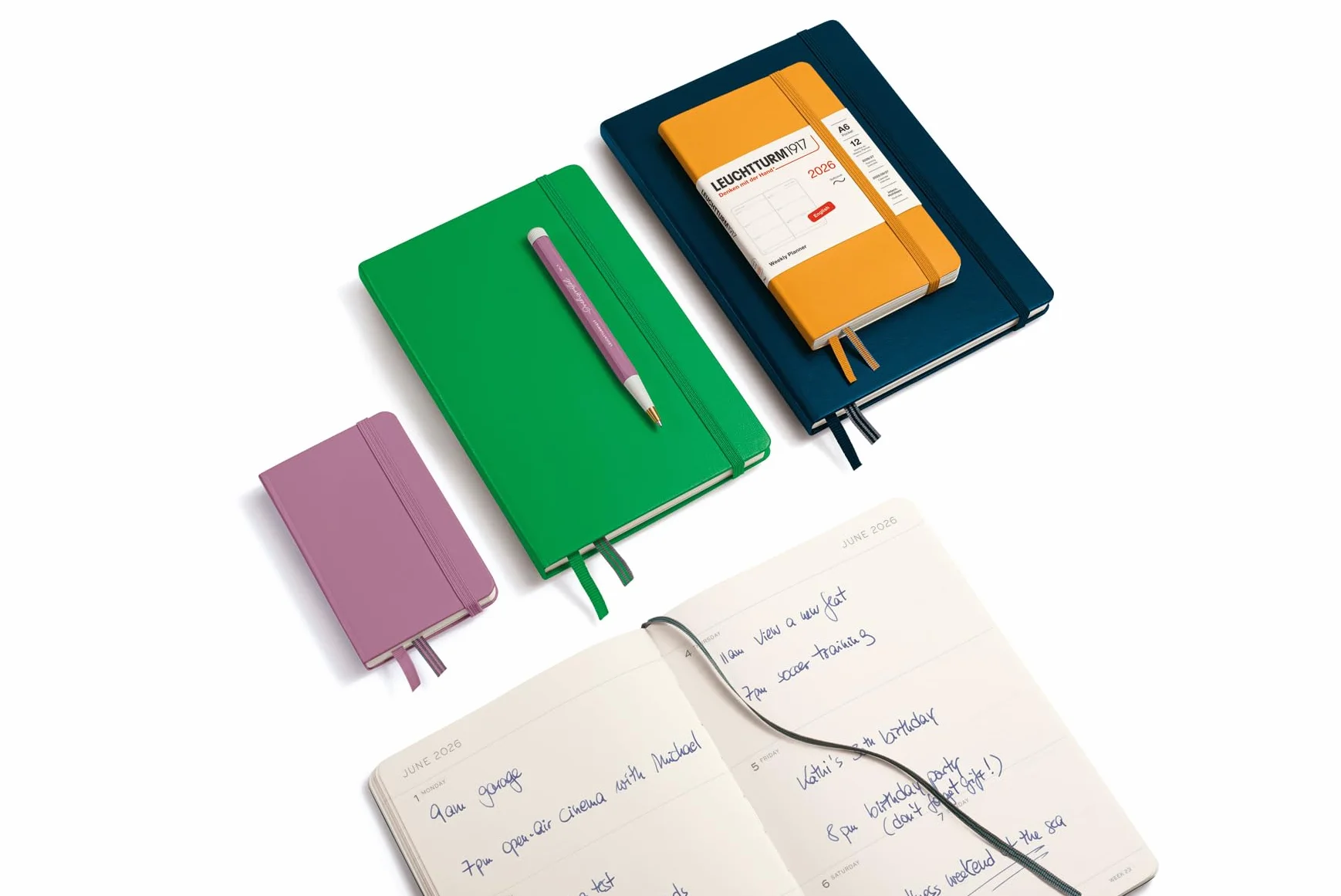 LEUCHTTURM1917 372712 kalendarz tygodniowy Medium (A5) 2026, Deep Sea, angielski
