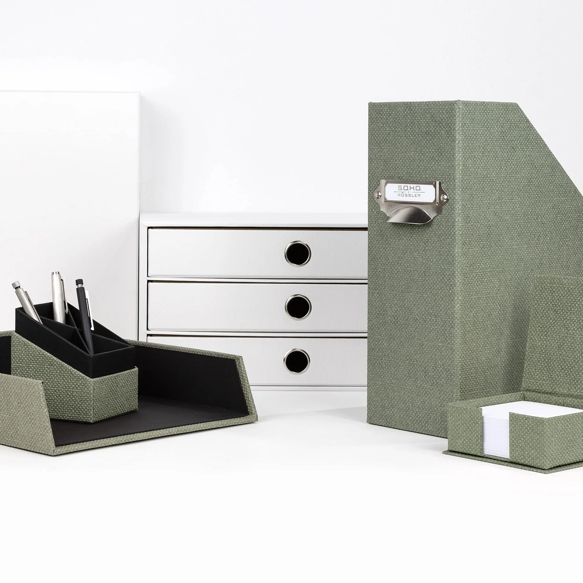 Rössler Papier S.O.H.O. Przybornik na długopisy 86 x 86 x 100 mm Special Line Sage 1 szt.