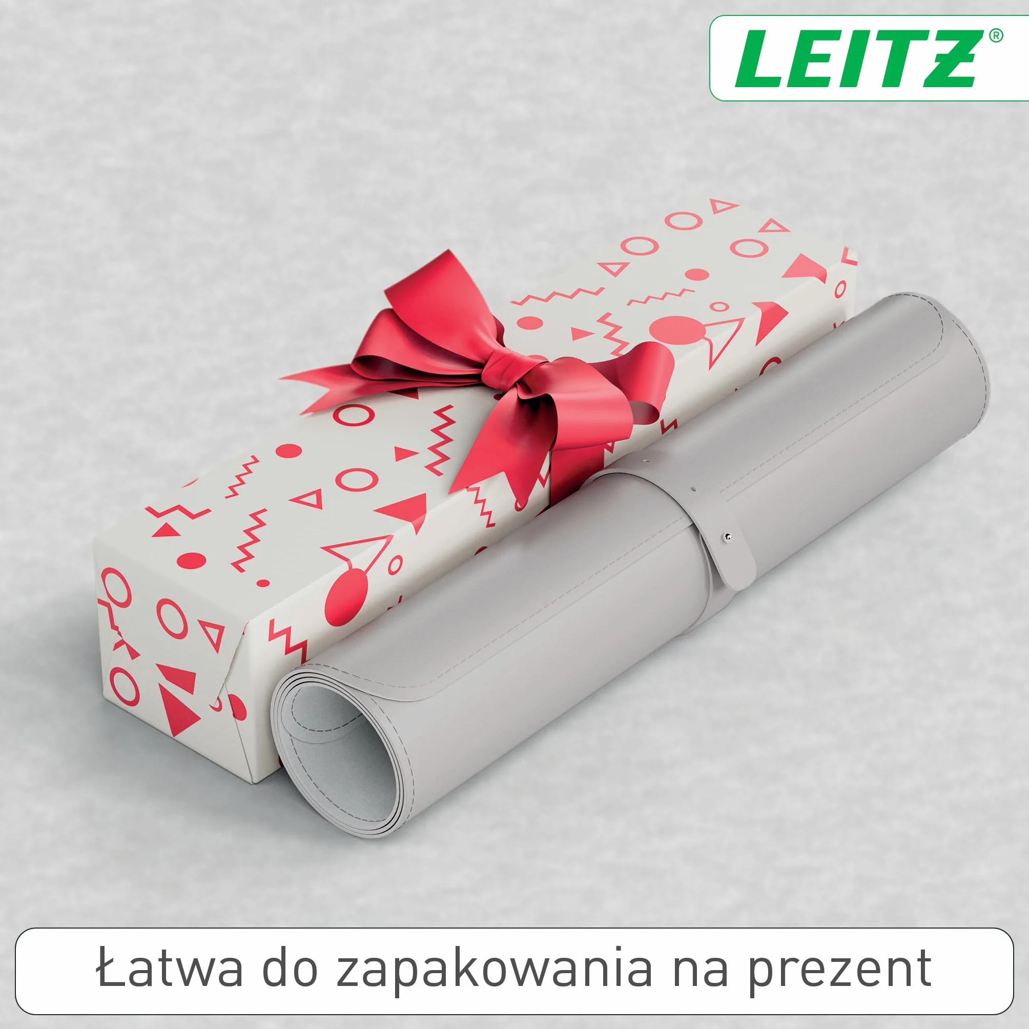 Duża mata Leitz na biurko – Łatwa do czyszczenia, wodoodporna mata ochronna pomaga utrzymać porządek na biurku, 80 x 40 cm, szara