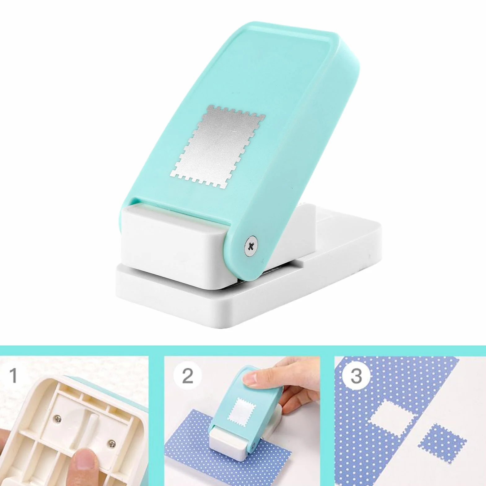 Prostokątny Dziurkacz Do Znaczków Pocztowych, Stempel Prostokątny Dziurkacz Do Papieru, Dziurkacze Ręczne Wyrobu Papieru Scrapbooking DIY Tworzenie Kartek Artykuły Artystyczne I Rzemieślnicze