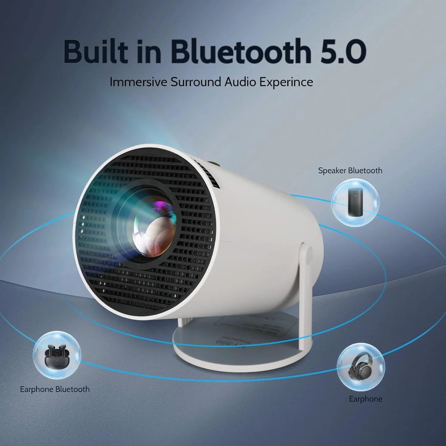 Mini projektor WIFI 6 Bluetooth 4K 1080P przenośny obracany 130 cali automatyczny keystone