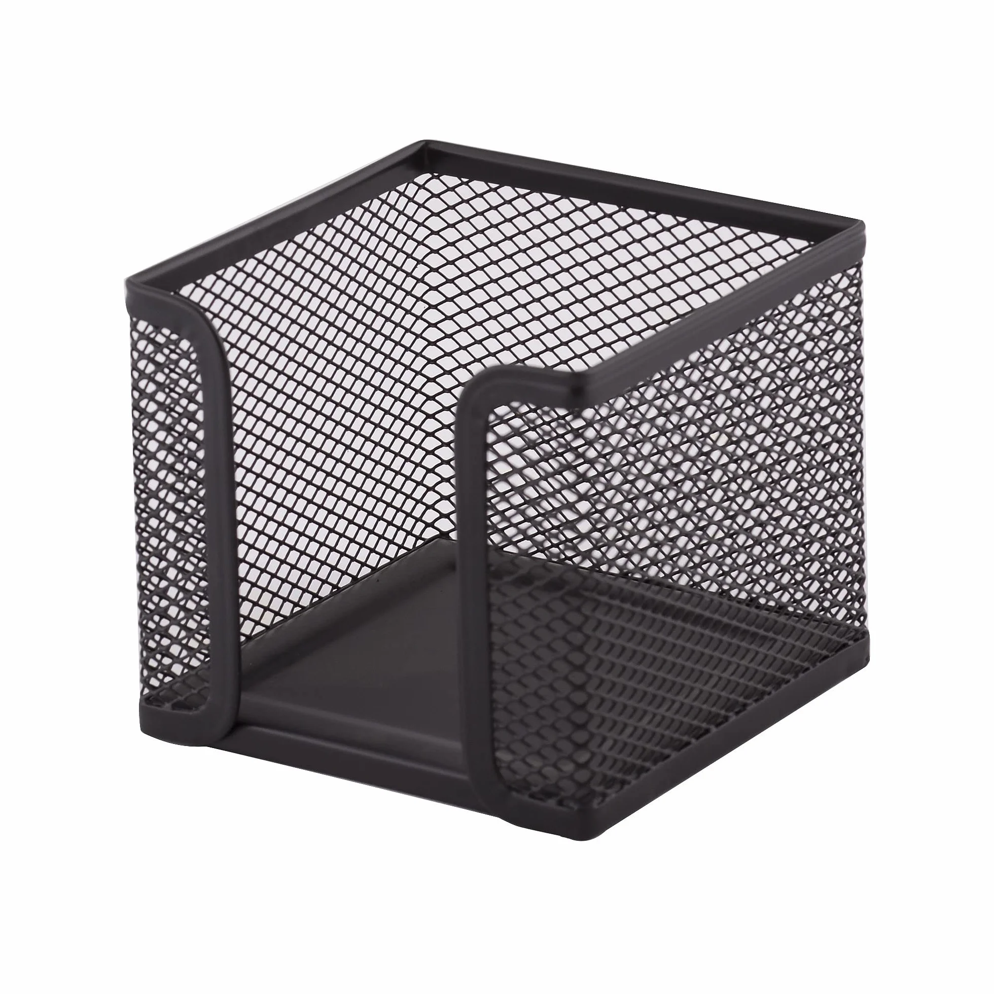 D.RECT Pudełko na karteczki z siatki z 700 arkuszami papieru do notatek (85 x 85 x 80 mm), skrzynka na karteczki o wyglądzie metalu, 95 x 95 x 80 mm, czarne