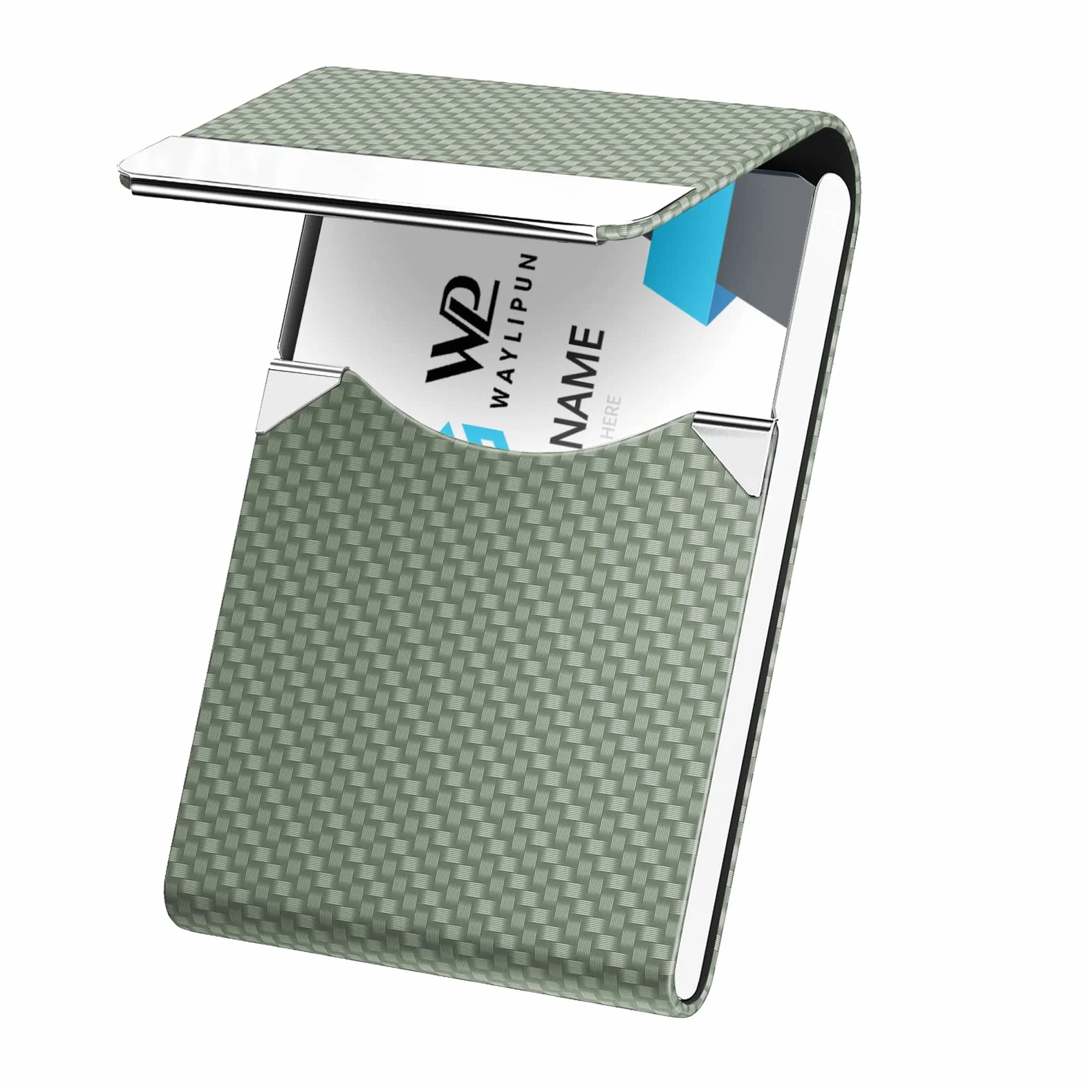 Etui na wizytówki, profesjonalne etui na wizytówki ze skóry PU i stali nierdzewnej, smukłe metalowe kieszonkowe etui na karty z zamknięciem magnetycznym – przechowuj wizytówki w