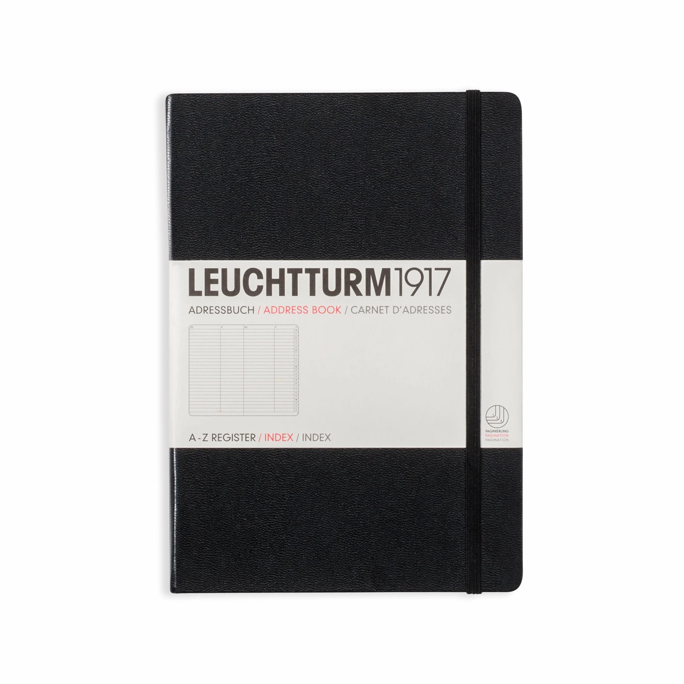 Leuchtturm1917 Adresownik Medium w linie czarny