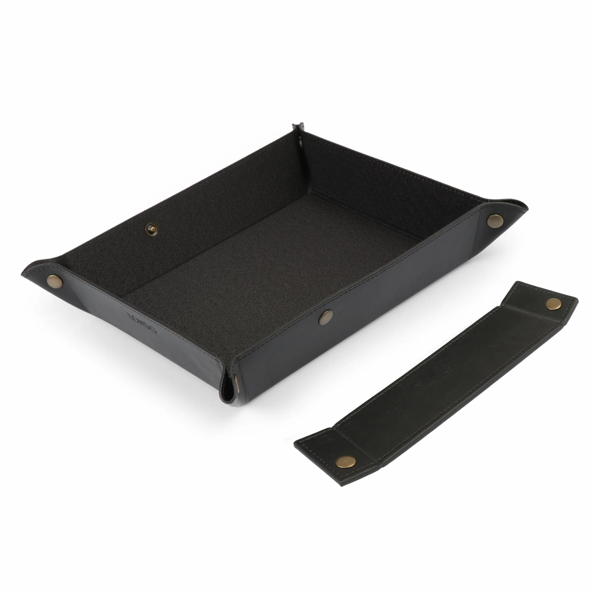 LONDO OTTO391 organizer na tacę, skórzany, czarna podszewka, 7,87 x 9,44 x 1,96 cm