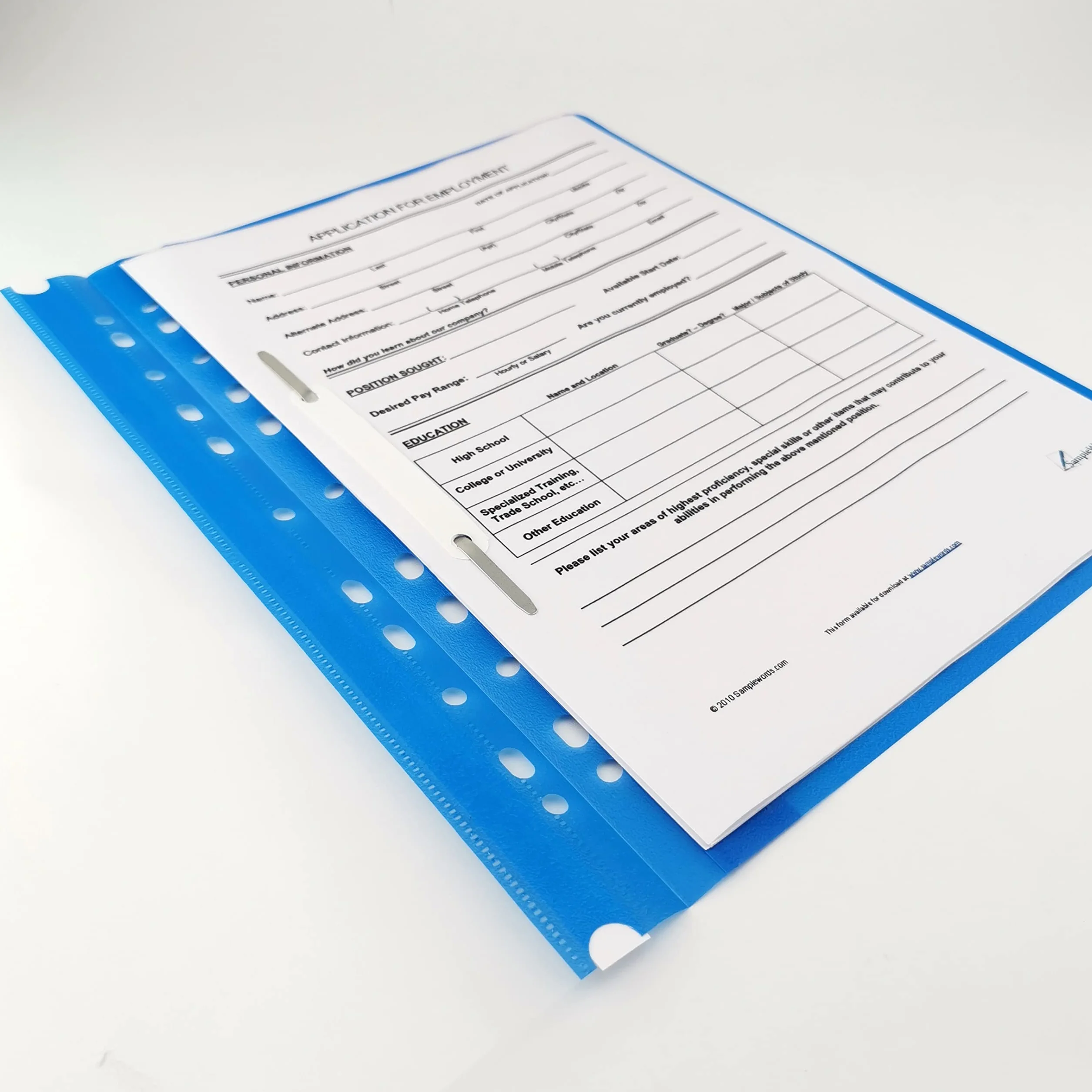 D.RECT Skoroszyt A4 – 25 sztuk – Plastikowy Skoroszyt Z Folii PP – Z Otworami Euro – Przezroczysta Przednia Okładka – Kolor Niebieski – Do Dokumentów, Prezentacji I Archiwizacji
