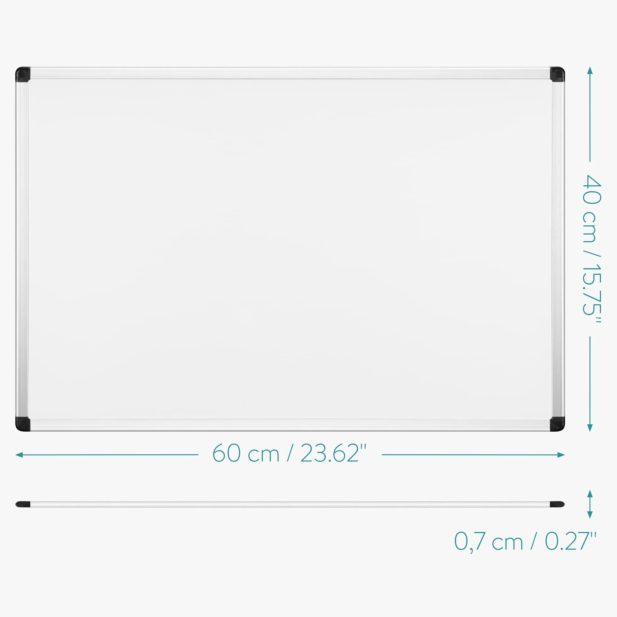 Navaris Tablica kombinowana z aluminiową ramą - 60 x 40 cm whiteboard tablica magnetyczna do pisania - tablica magnetyczna ściana magnetyczna z markerami i magnesami