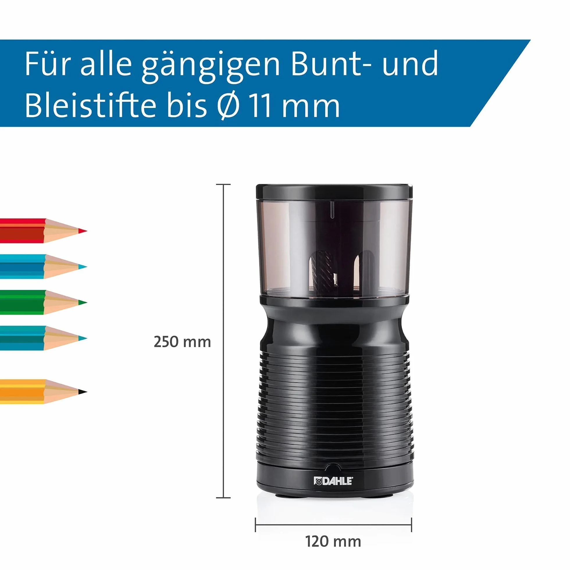 Dahle Elektryczna Temperówka 8 mm – 11 mm Czarny