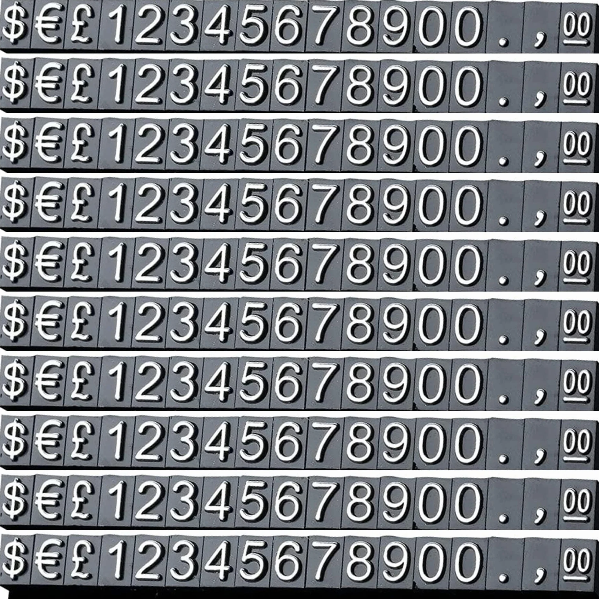 Metki cenowe kostki do ekspozycji cen regulowany licznik licznik licznik etykiety sprzedaż bloki cenowe 170 sztuk na biżuterię zegarek pierścień dolar cennik zestaw pokazowy zestaw czarny
