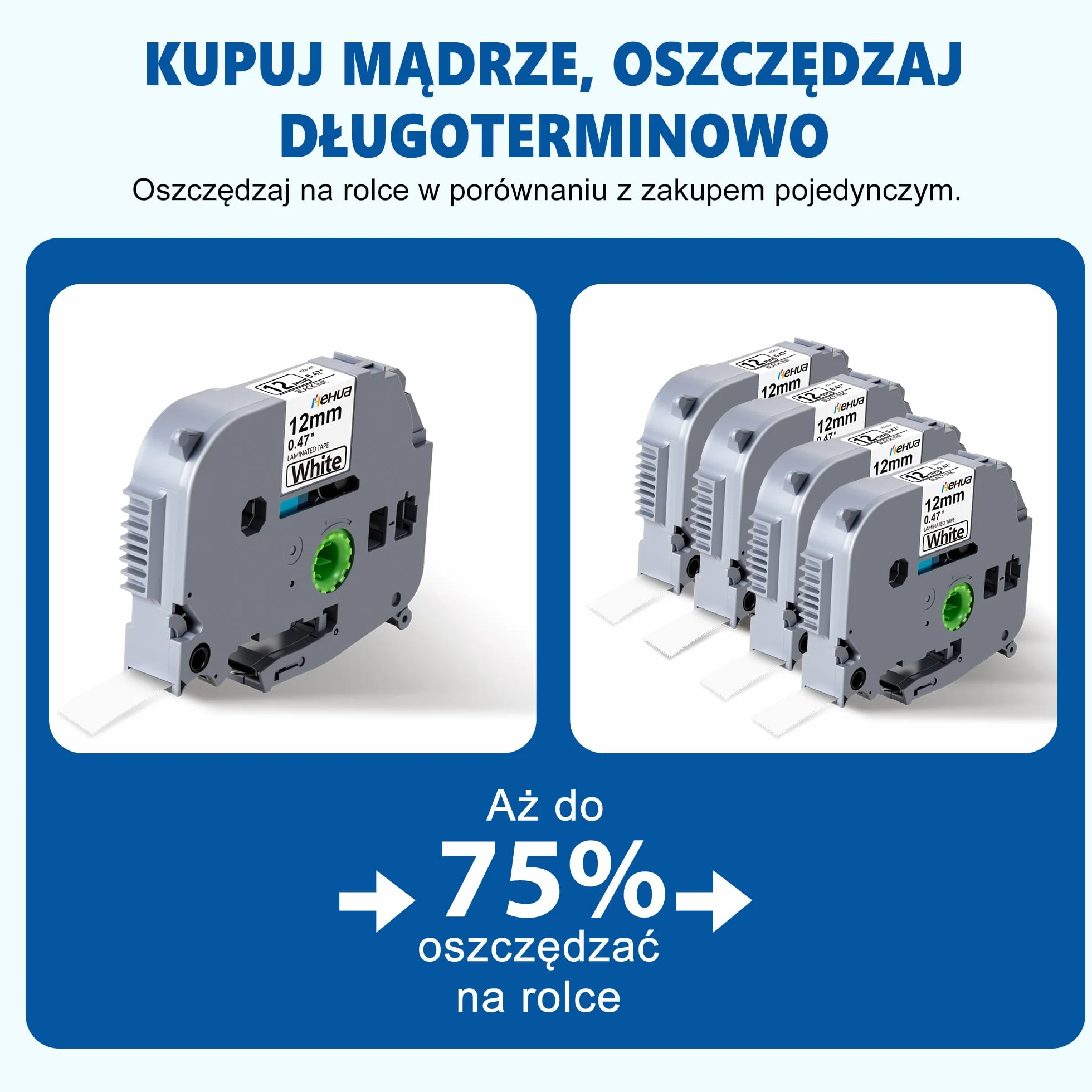4x Hehua Kompatybilny Tze-231 dla Brother P-touch Tapes 12 mm 0,47 Czarny na Białej Taśma Tze231, Zamienna etykietowanie dla Brother pt-1000 p touch Cube h105 h100lb H107B 1280 101c h100r d200 d400